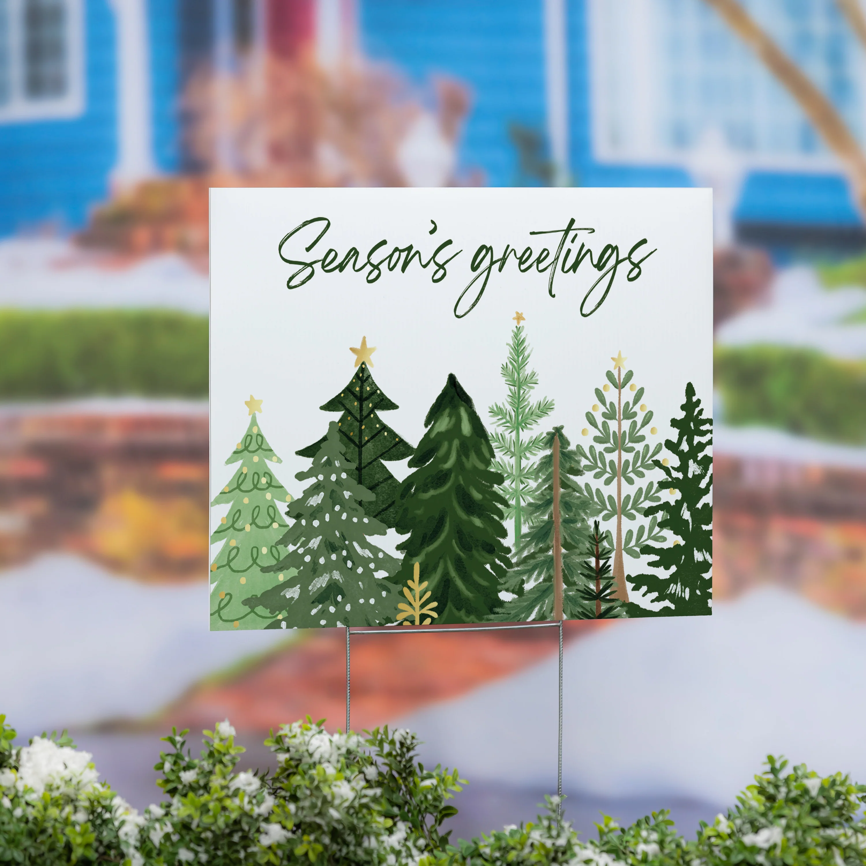 Shades of Emerald Yard Sign, "Seasons Greetings", 24"x18”