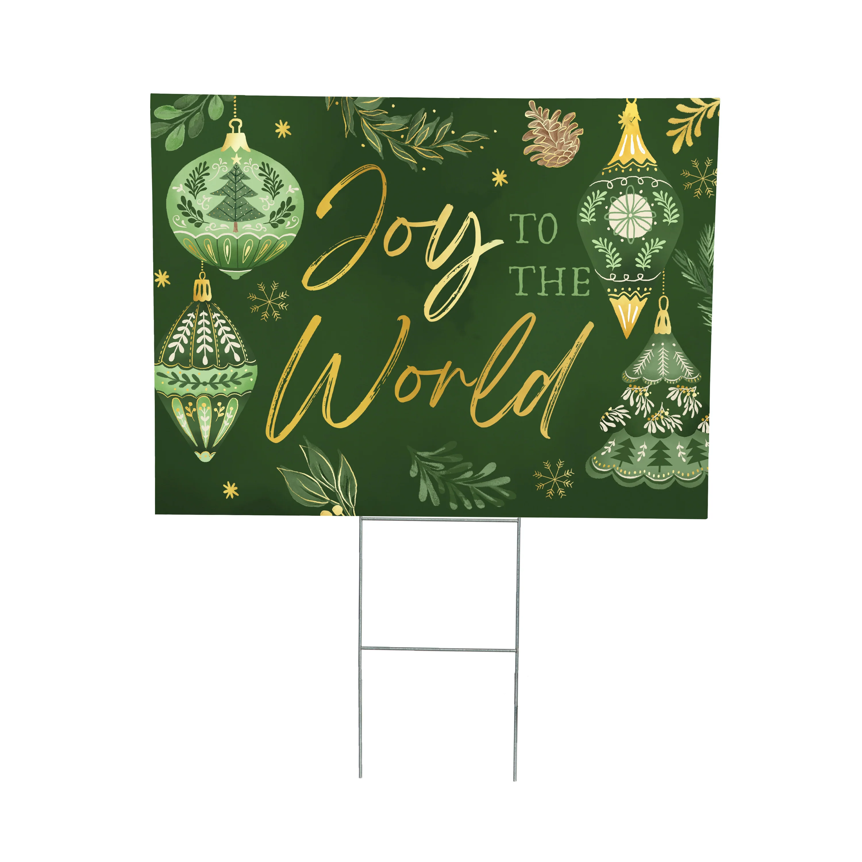 Shades of Emerald Yard Sign, "Joy To The World", 24"x18” - Image 3