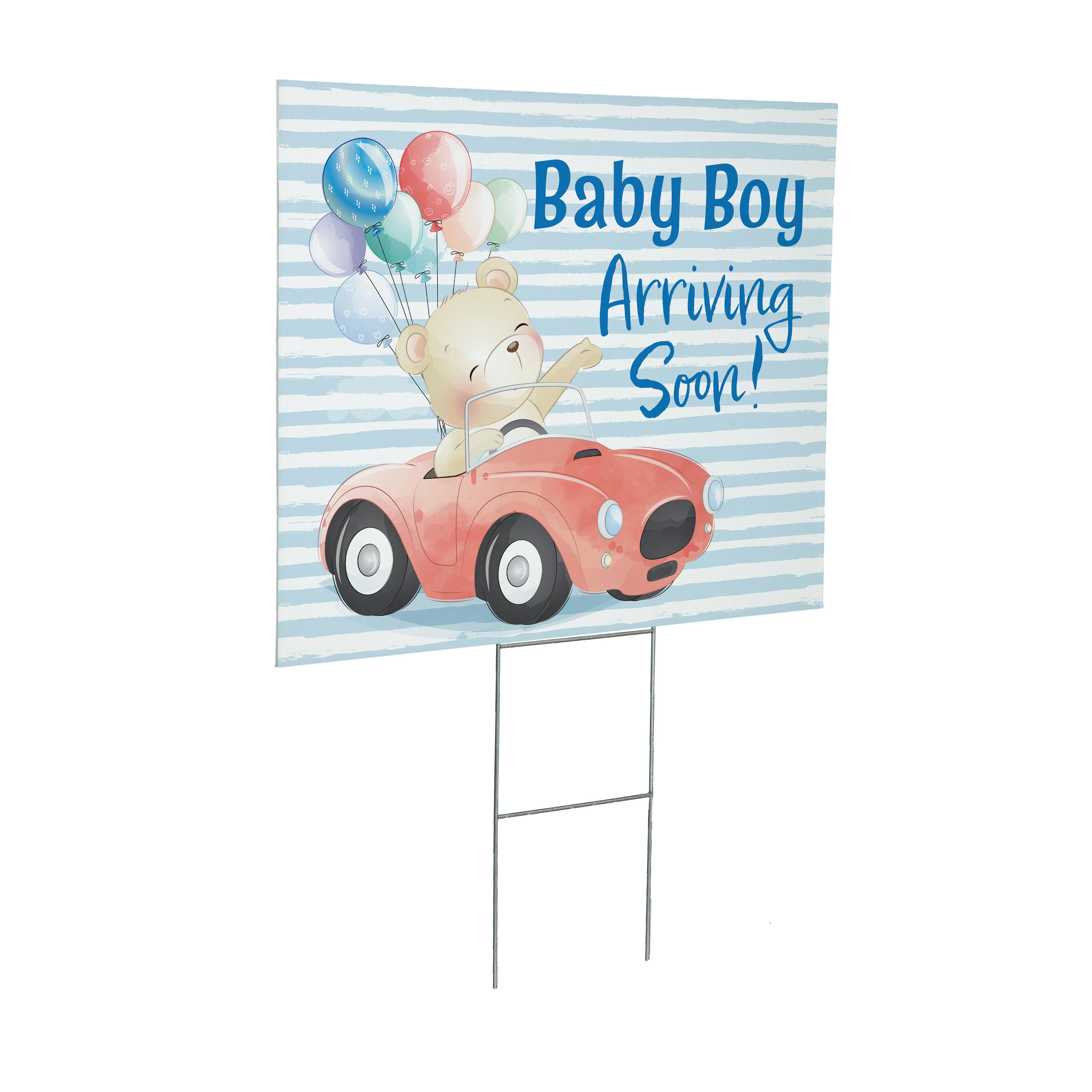 Bear Baby Boy Arriving Soon Yard Sign - Image 3