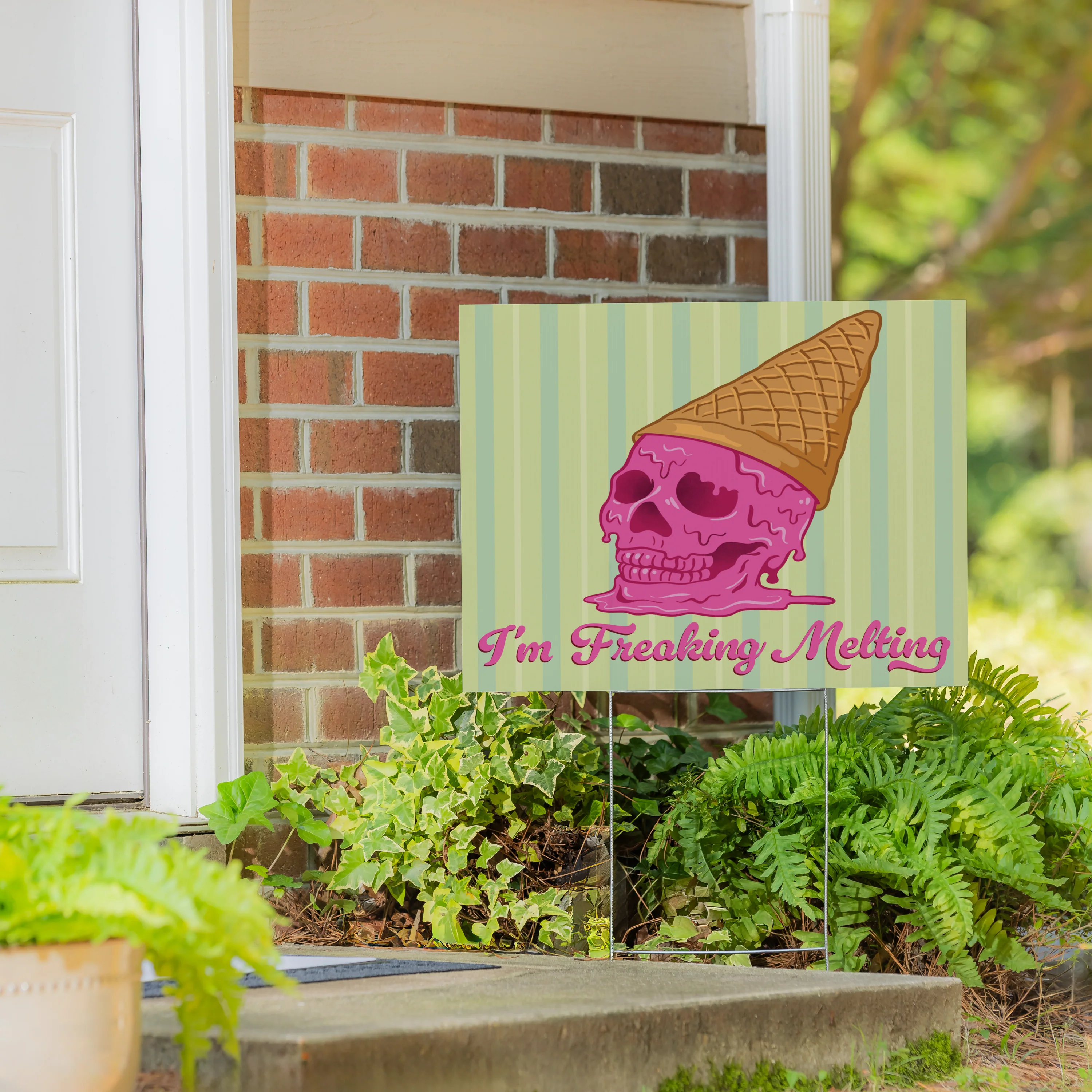 Summerween I'm Freakin' Melting Yard Sign, 24"x18" - Image 3