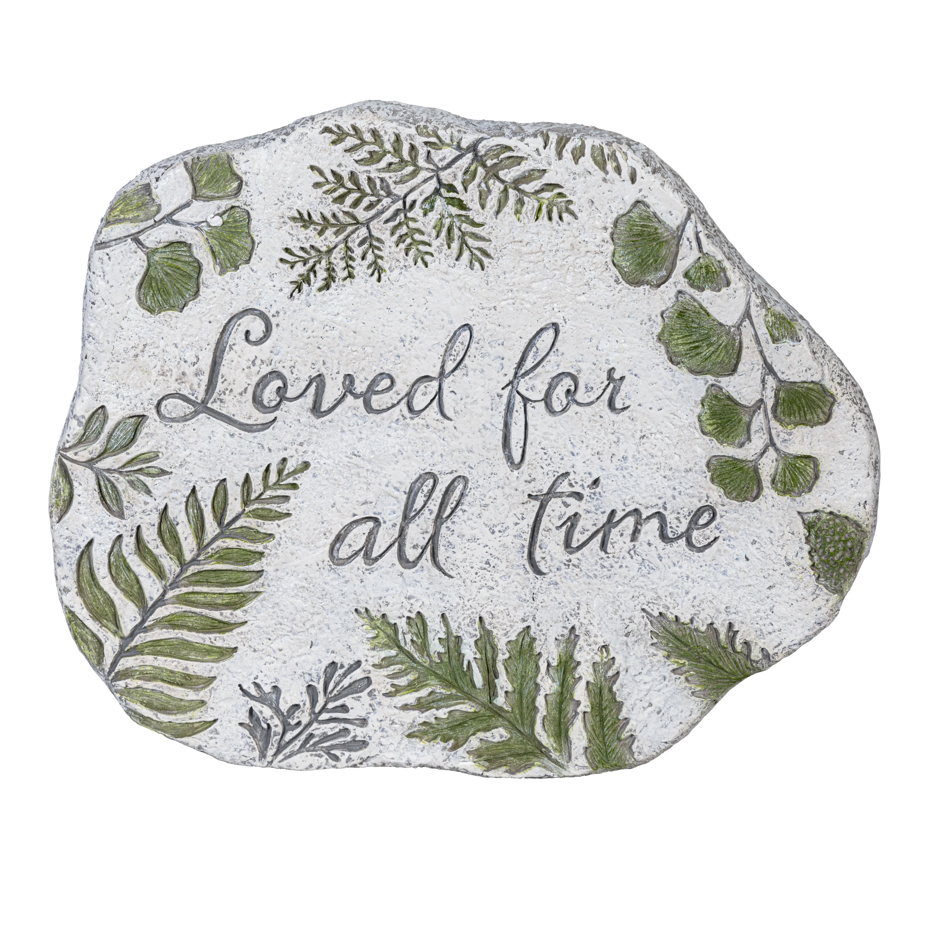 Memorial Garden & Memorial Stone, Loved for All Time Cement Fern Garden Stone - Image 2
