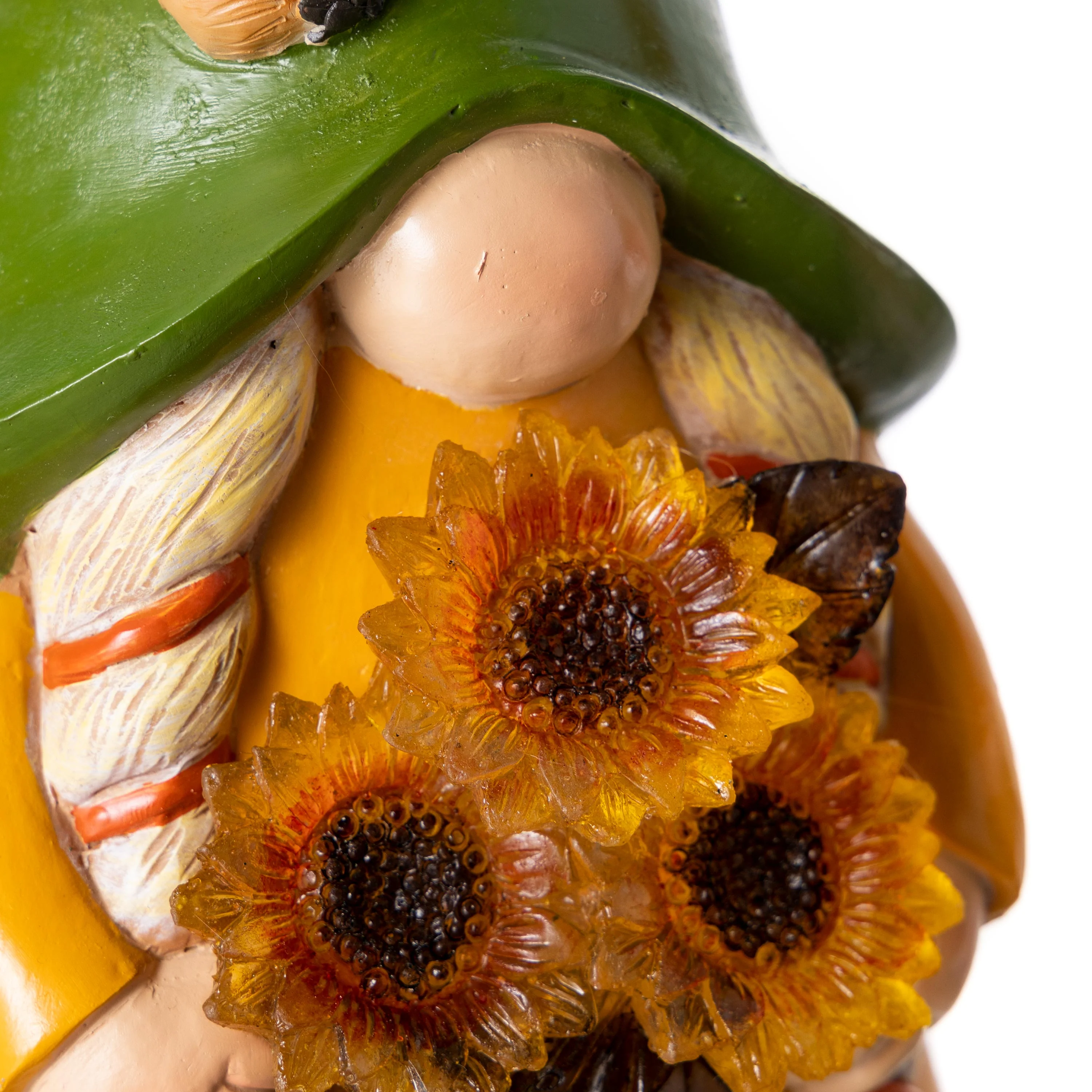 12.5" Harvest Girl Lighted Gnome Statuary - Image 3