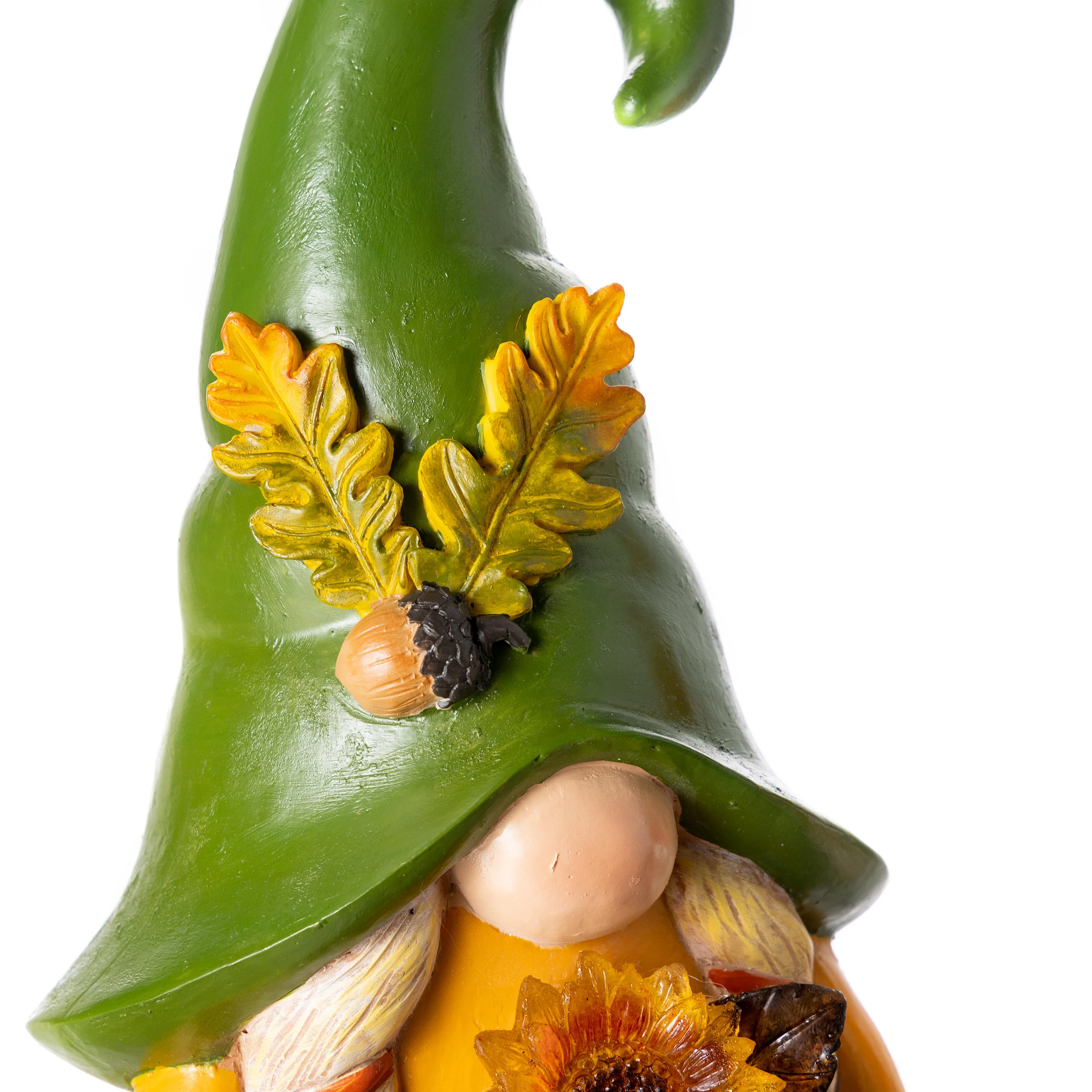 12.5" Harvest Girl Lighted Gnome Statuary - Image 7