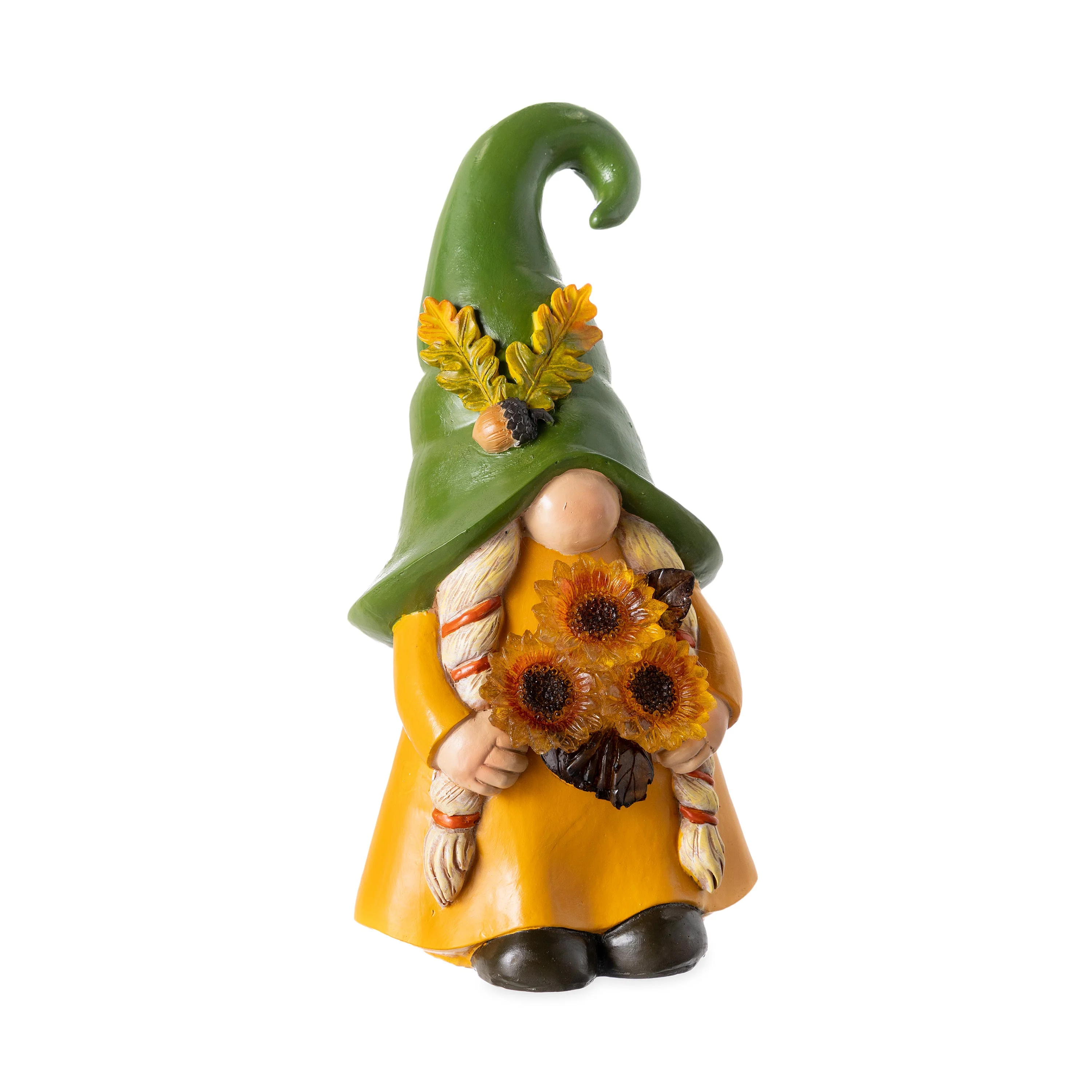 12.5" Harvest Girl Lighted Gnome Statuary - Image 9