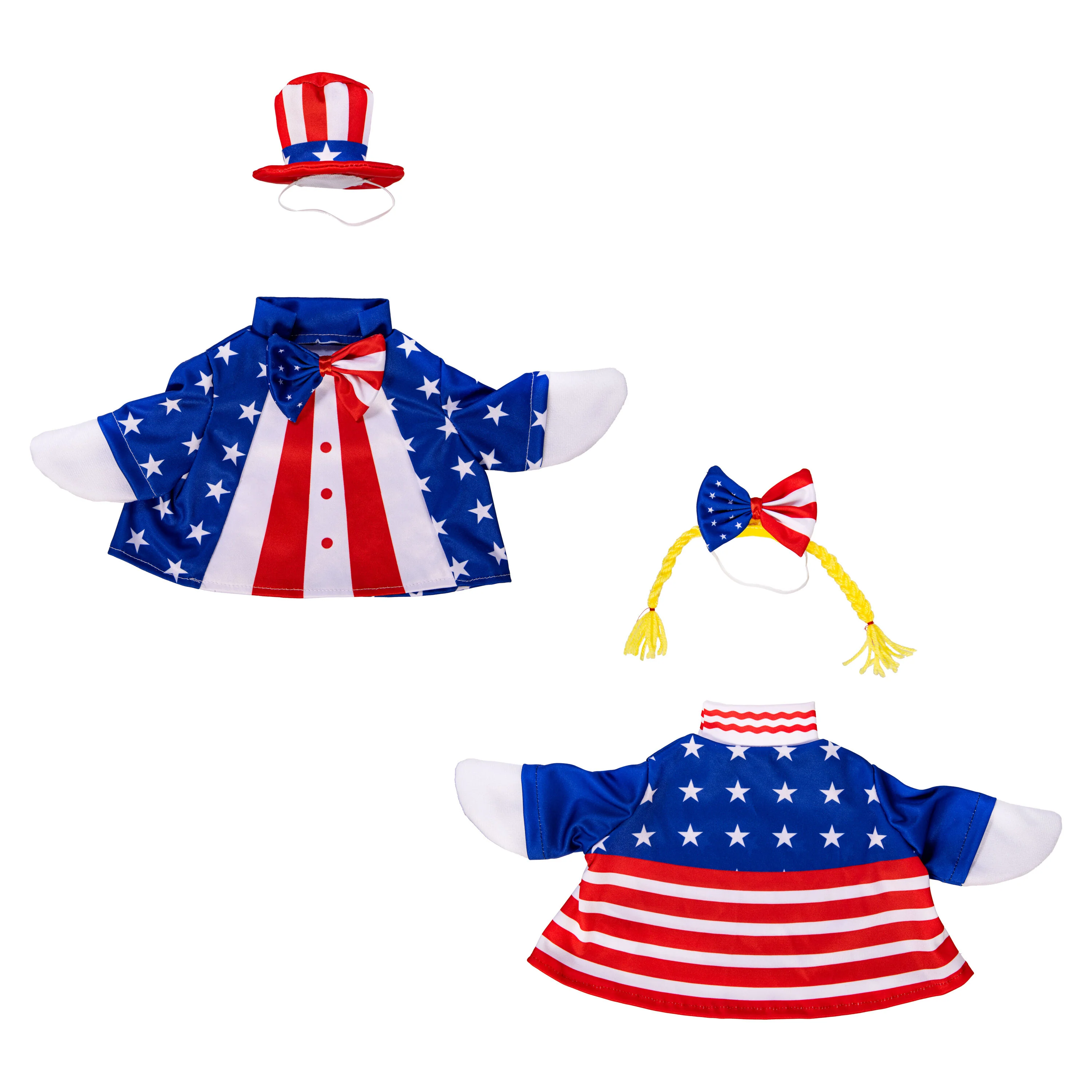 Giddy the Porch Goose Statue Patriotic Outfit, Set of 2 - Image 2
