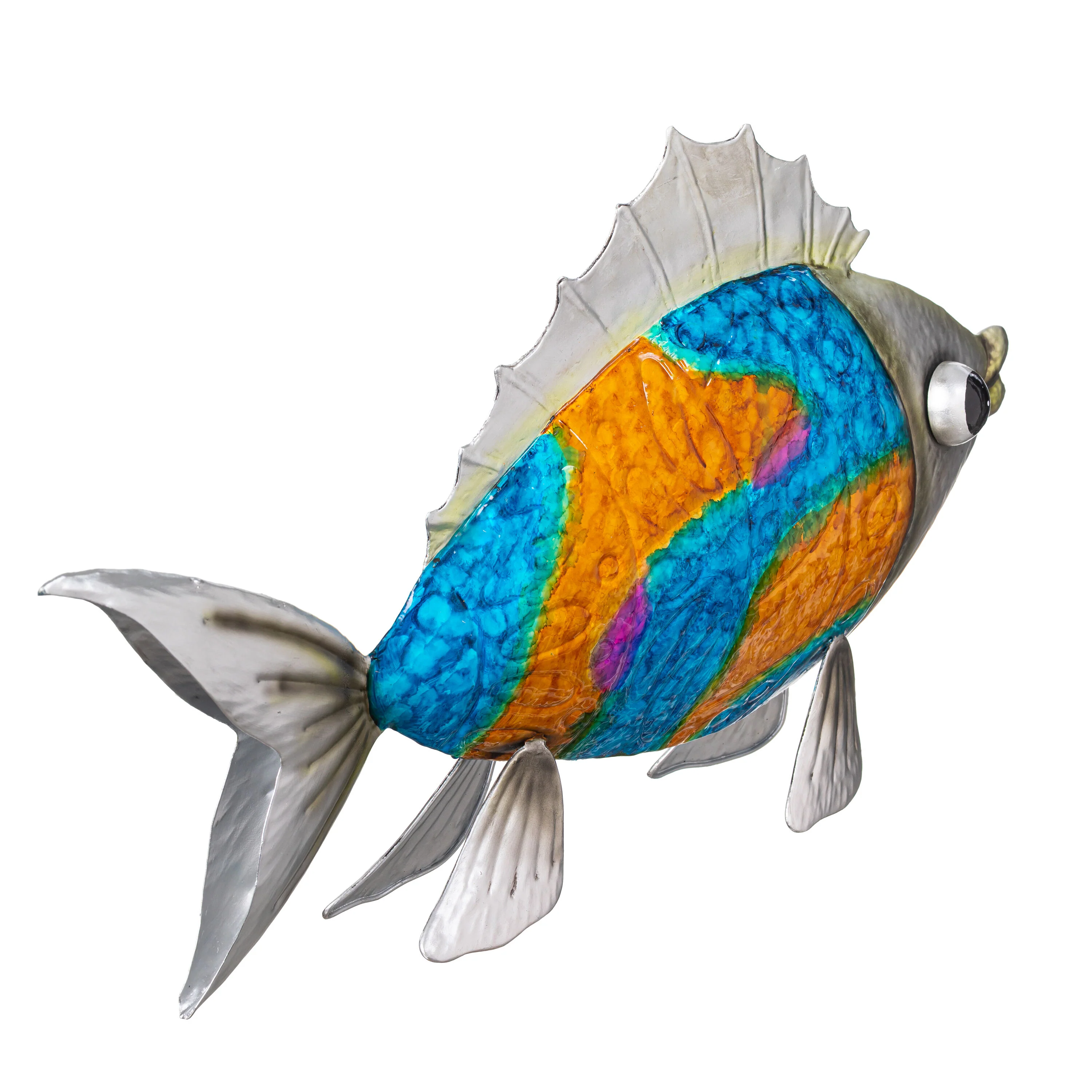 Metal Gradient Fish Garden Statue, 12.5"H - Image 3