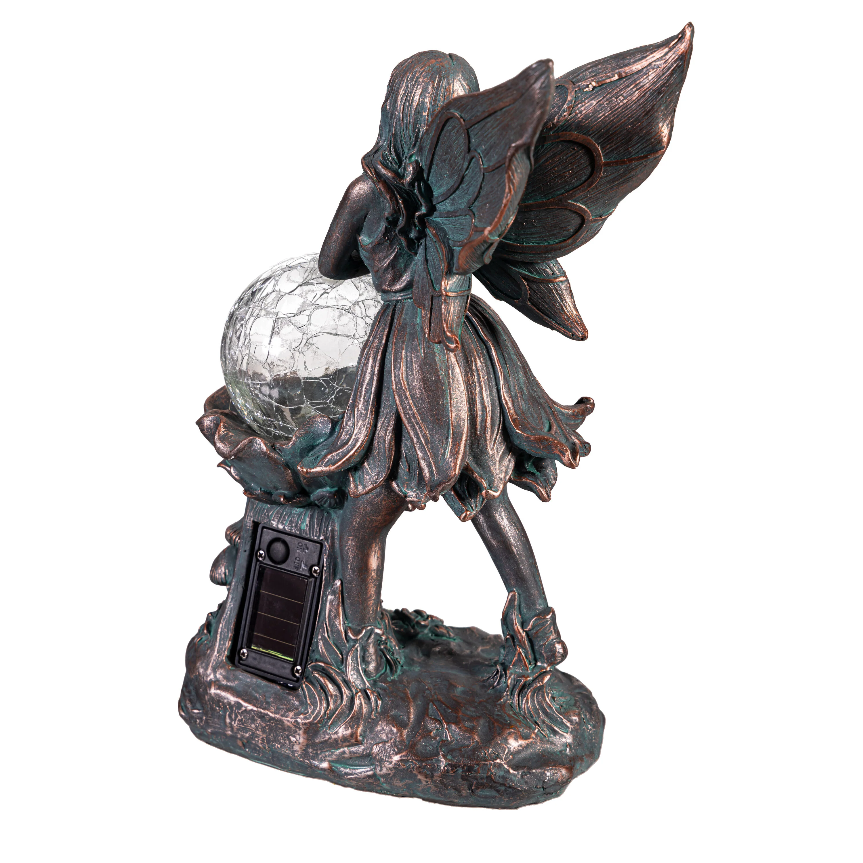 Fairy With Orb LED Garden Statue, 12" H - Image 3