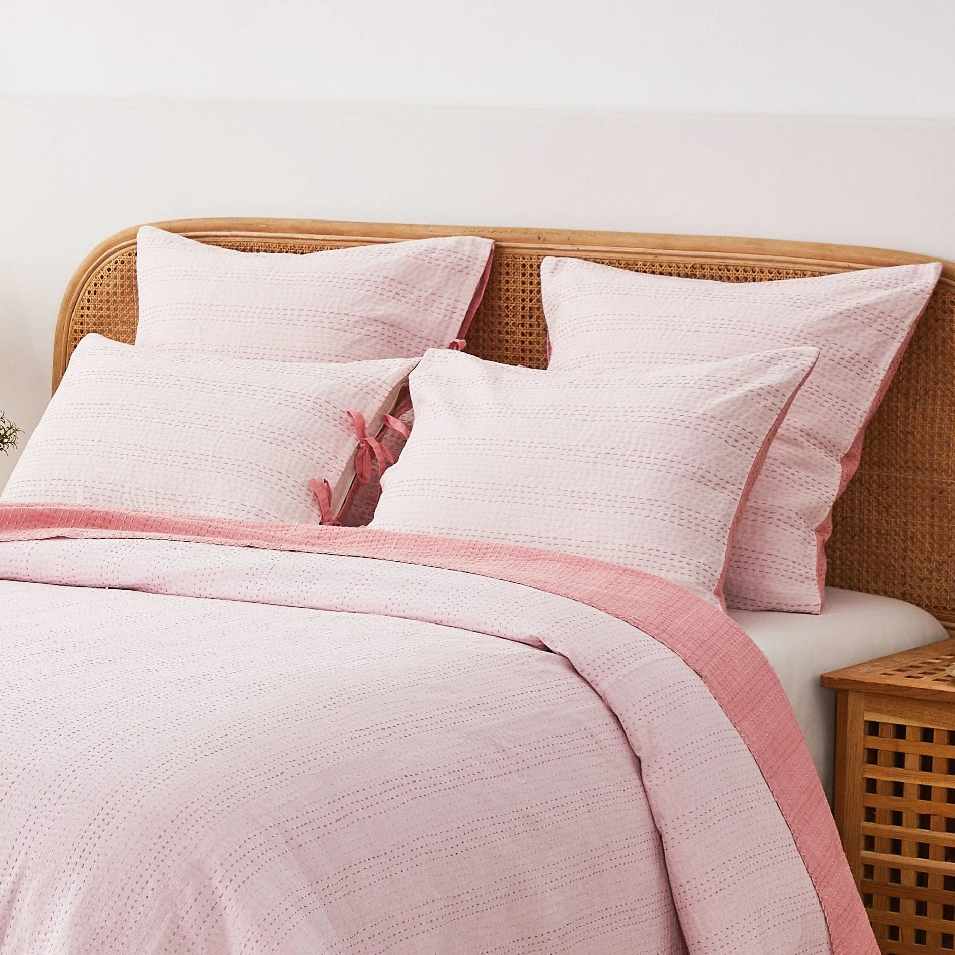 Hand Stitched Reversible Kantha Pillow Sham Pairs - Image 37