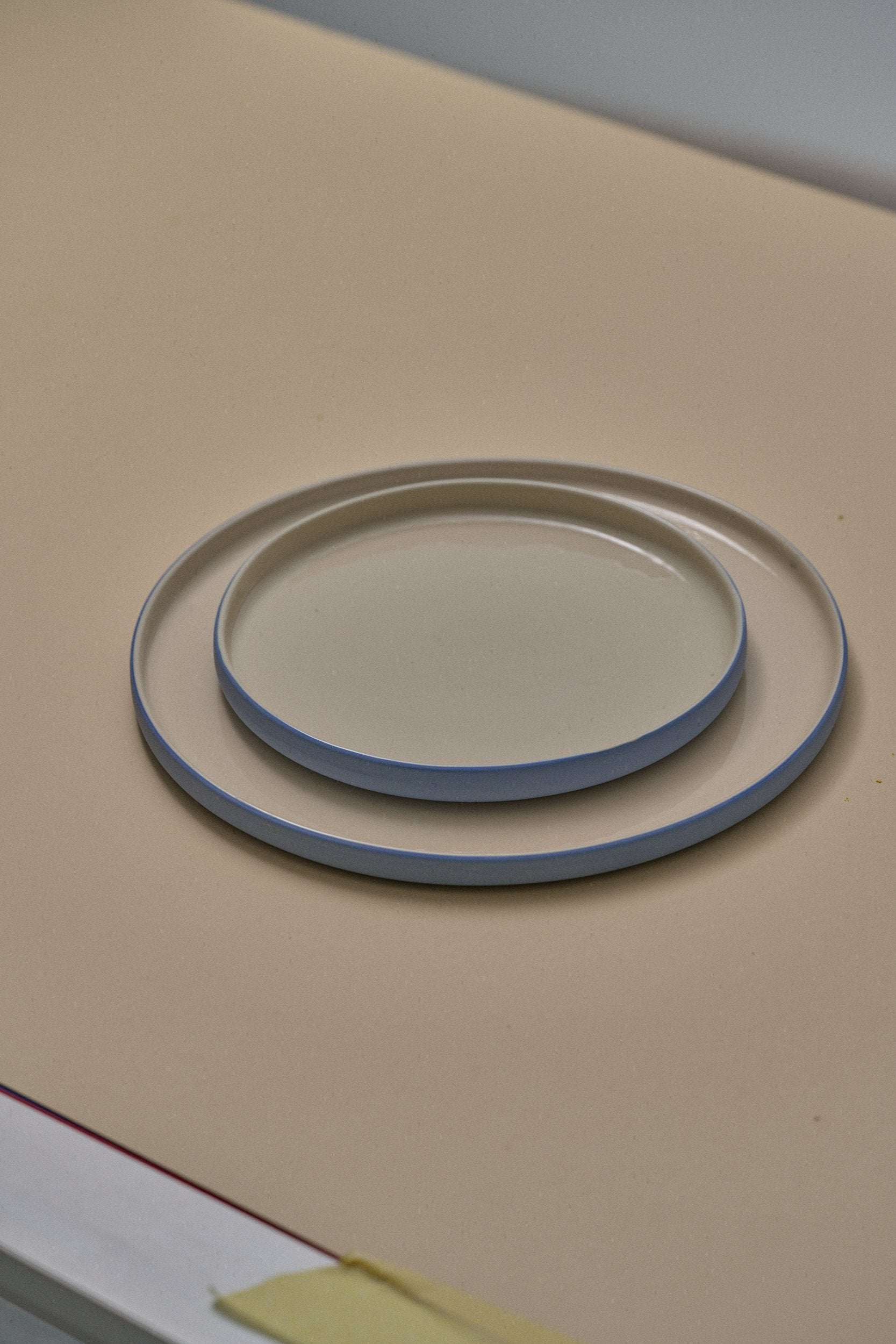 Handmade Blue Porcelain Dinner Plates. Forget-me-not/Chocolate - Image 5