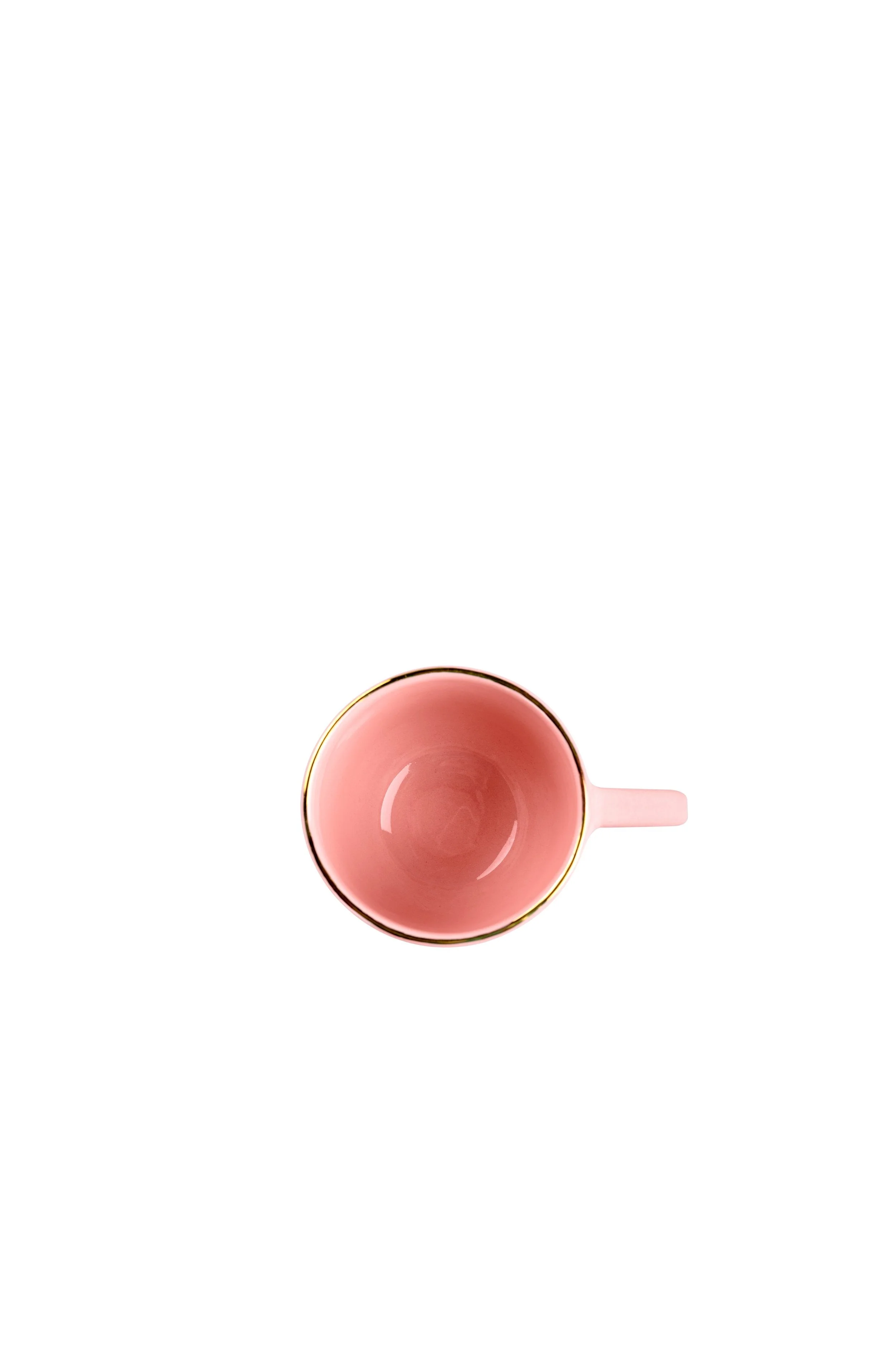 Handmade Porcelain Coffee Mug with Gold Rim. Powder Pink - Image 7