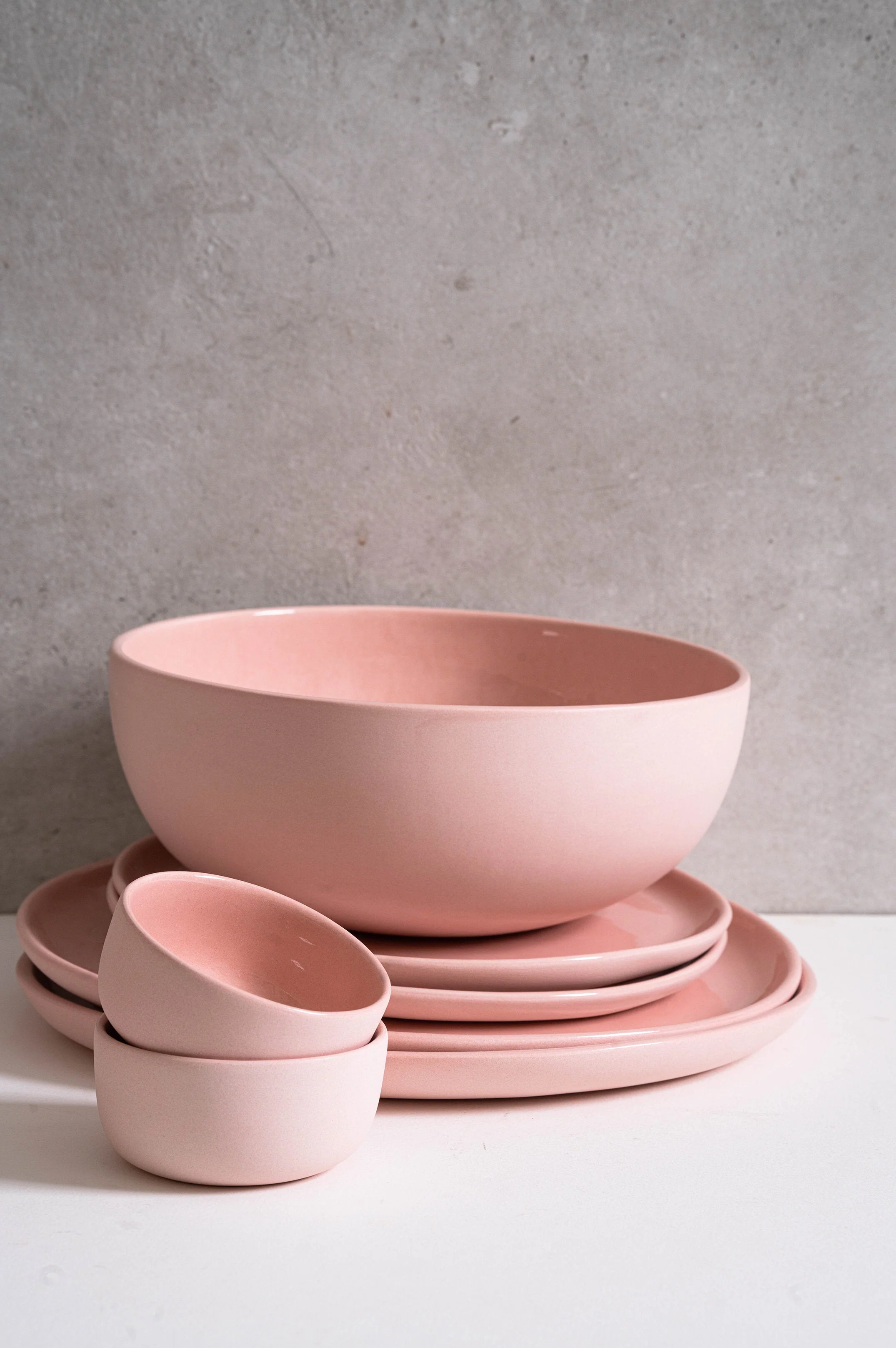 Handmade Porcelain Dinner Plates. Powder Pink - Image 10