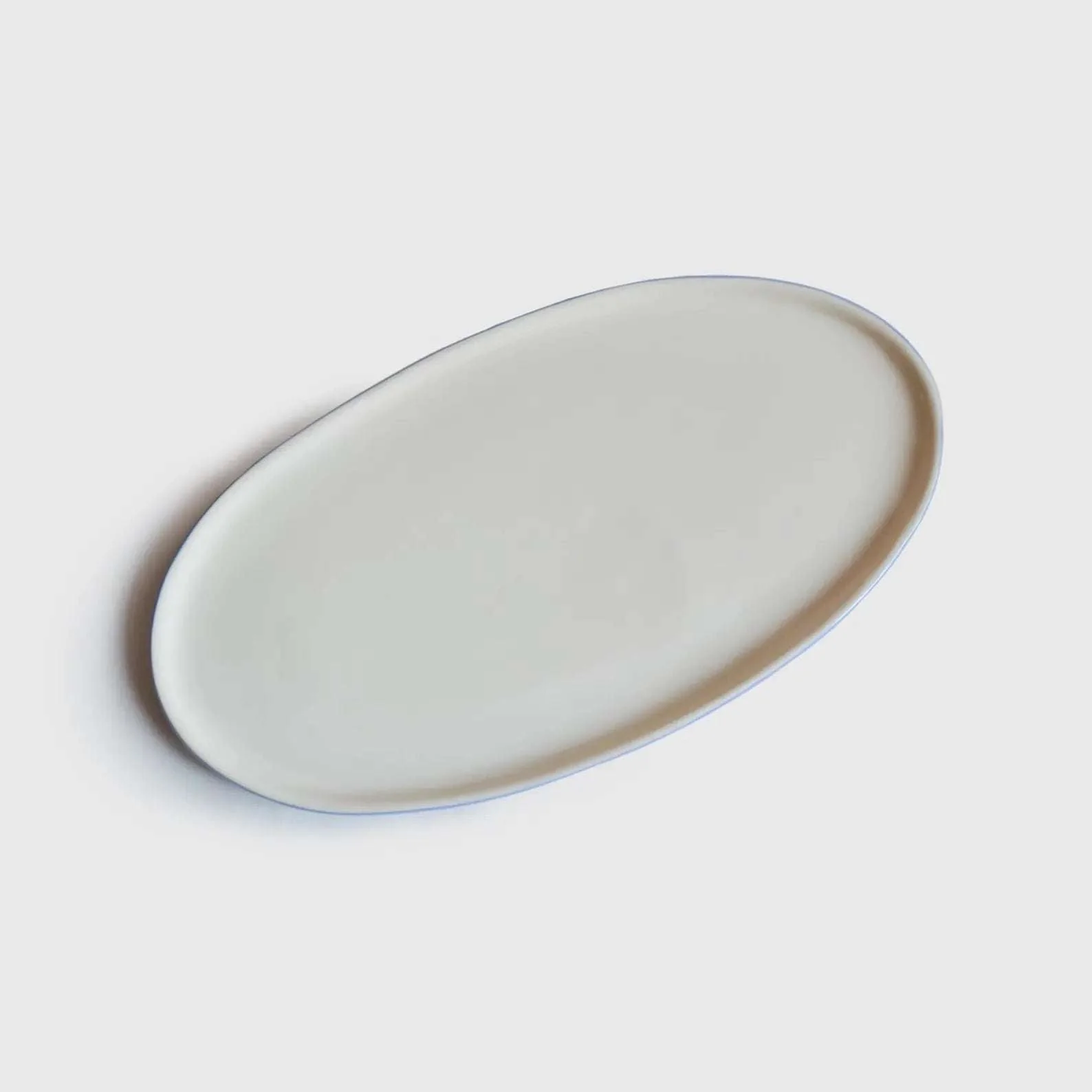 Handmade Porcelain Oval Serving Platter. Forget-me-not/Chocolate - Image 2