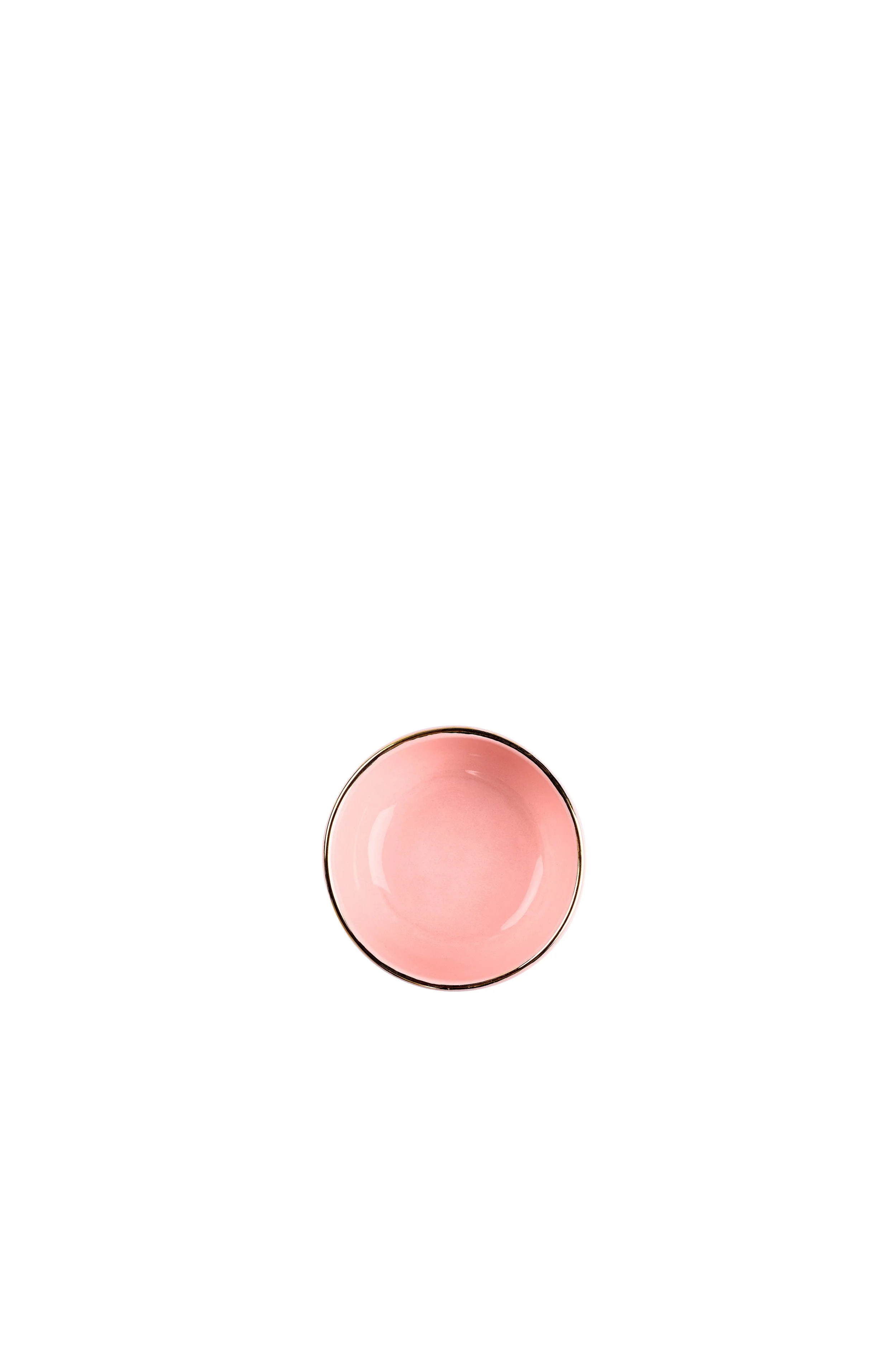 Handmade Porcelain Pinch Bowl with Gold Rim. Powder Pink - Image 8