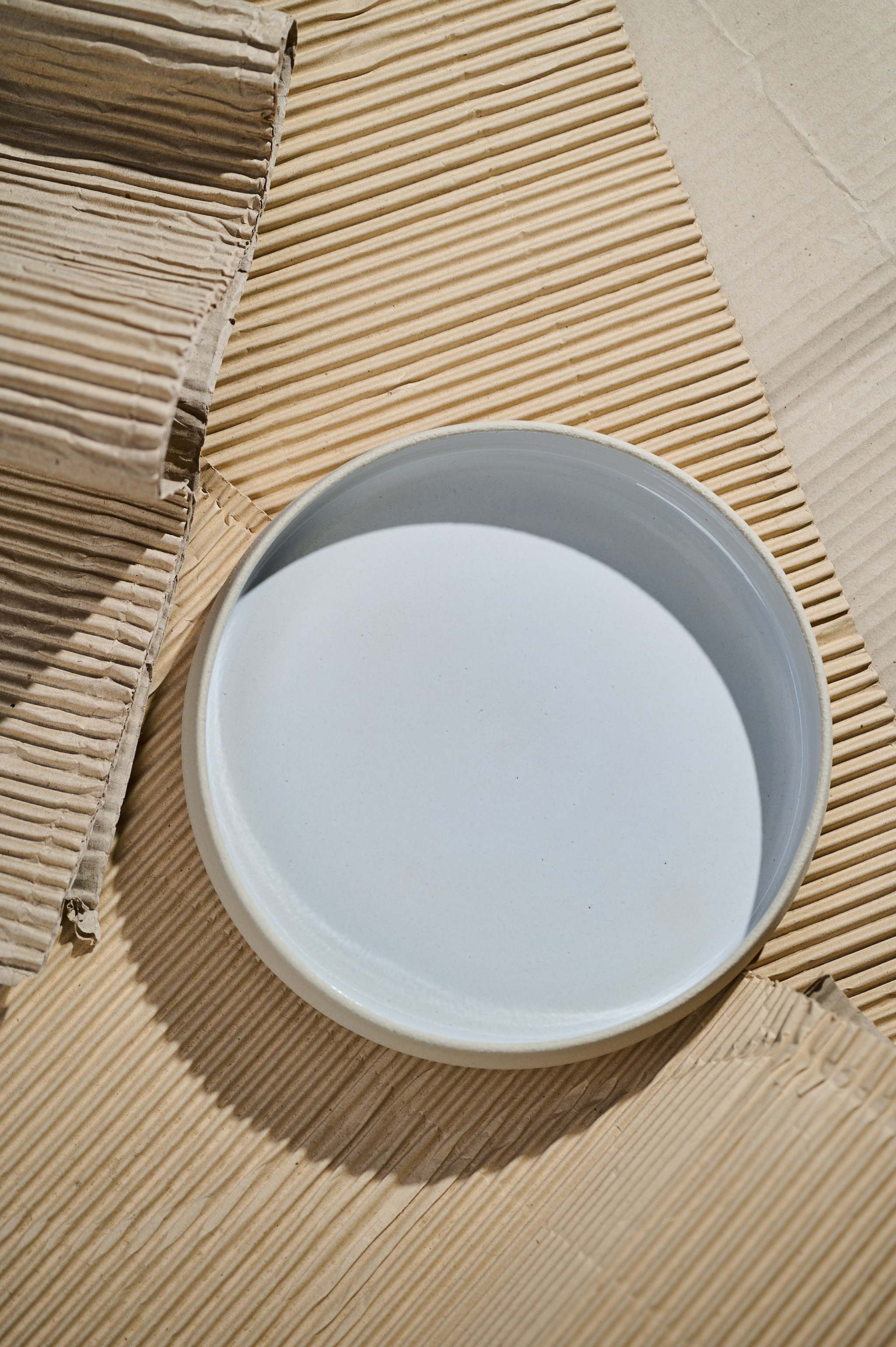 Handmade Stoneware Dinner Plates with High Sides - Image 8