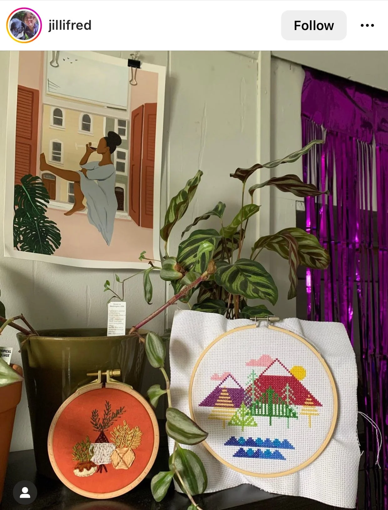 Happy Houseplant Trio - Intermediate Embroidery Kit - Image 3