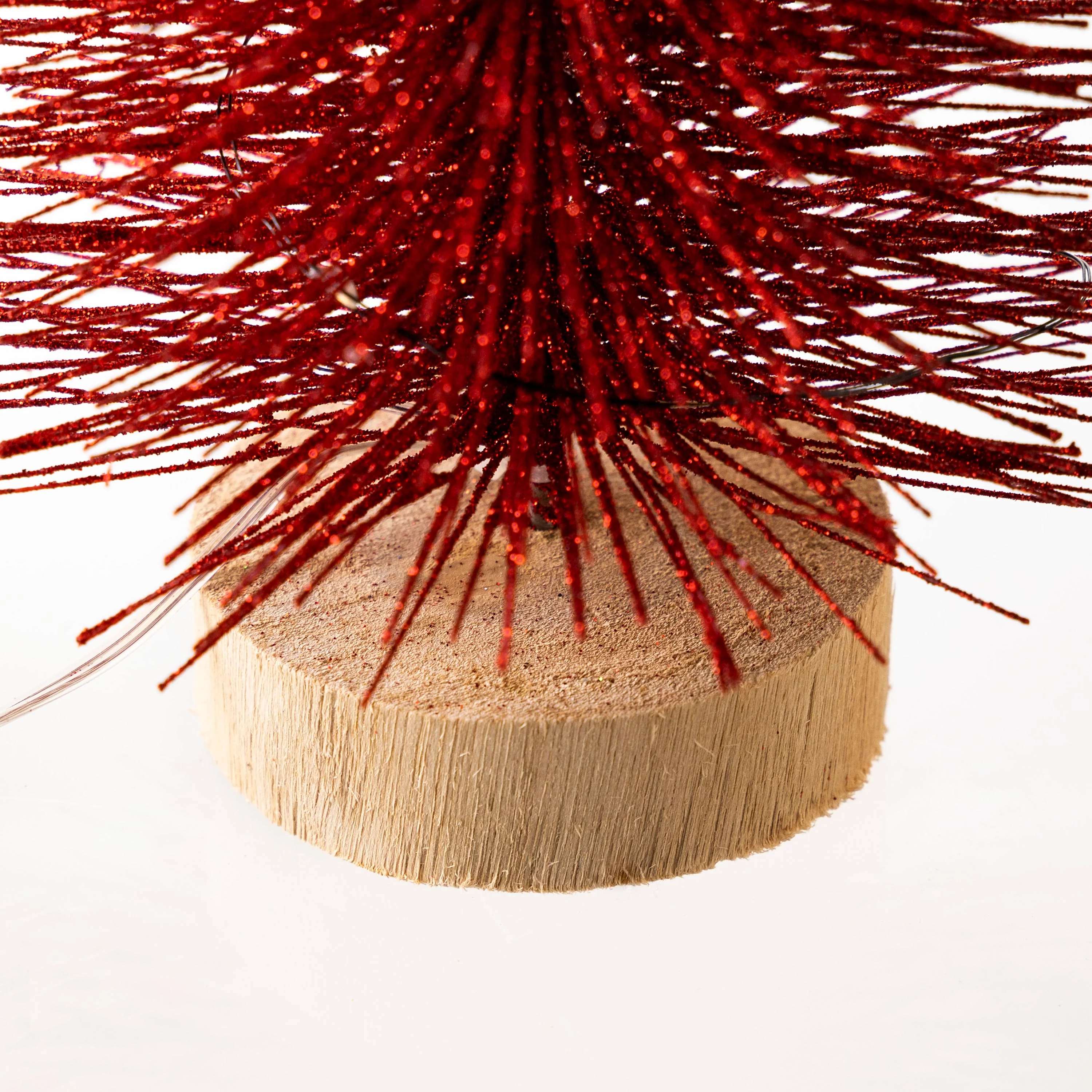 Red Wooden LED Tabletop Holiday Trees, Set of 3 - Image 4
