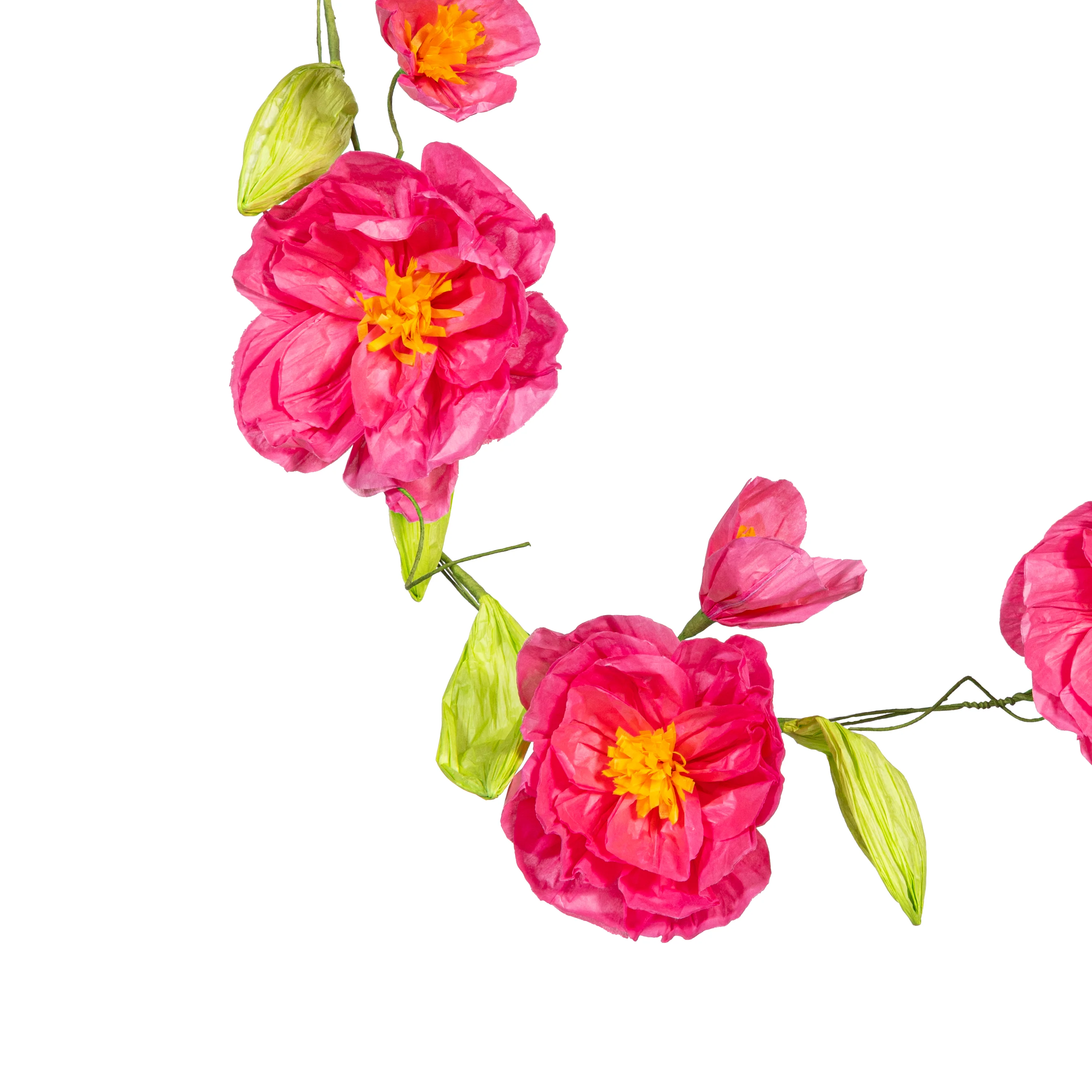 What She Shed Hanging Decor Paper Garland Pink Flower, 65"L - Image 3