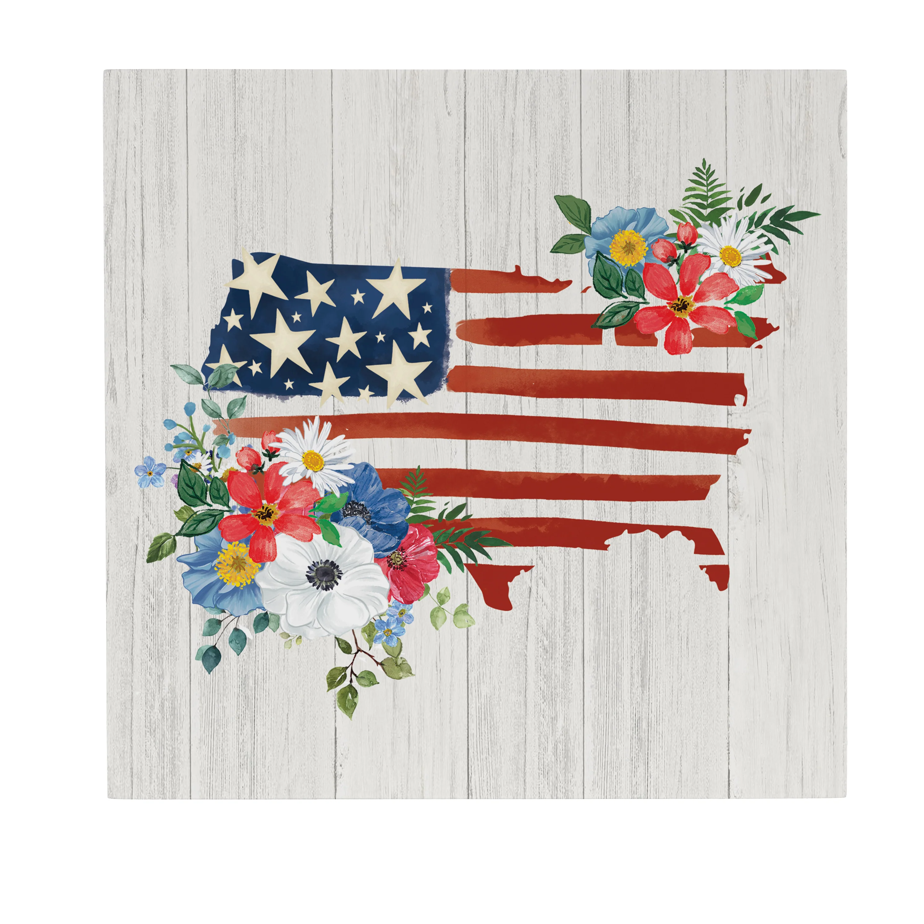American Classic Indoor Wall Decor, Floral USA, 12" L x 12" H - Image 3