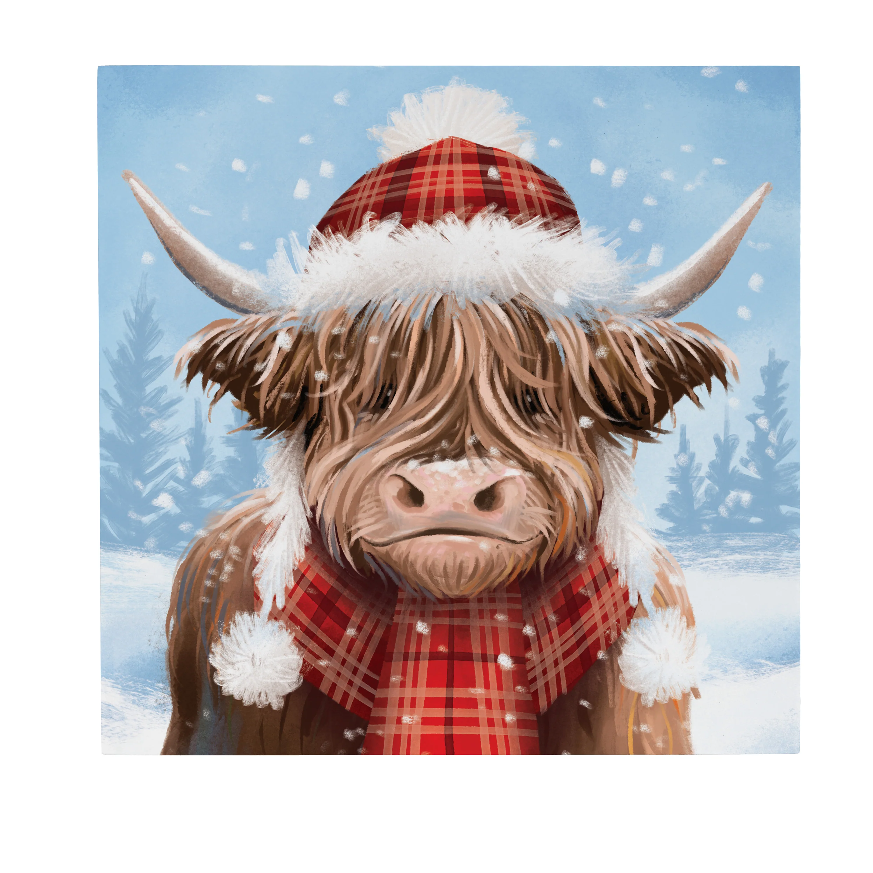 Holly Homestead Highland Cow Wall Décor, 12"x12” - Image 2