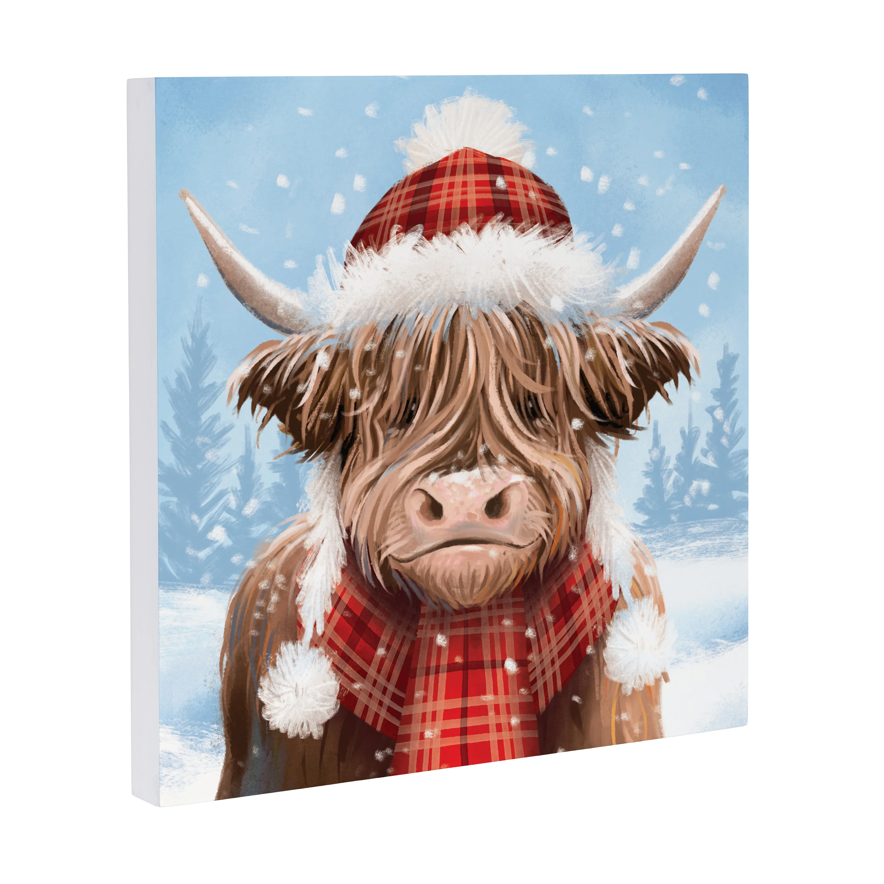 Holly Homestead Highland Cow Wall Décor, 12"x12” - Image 3