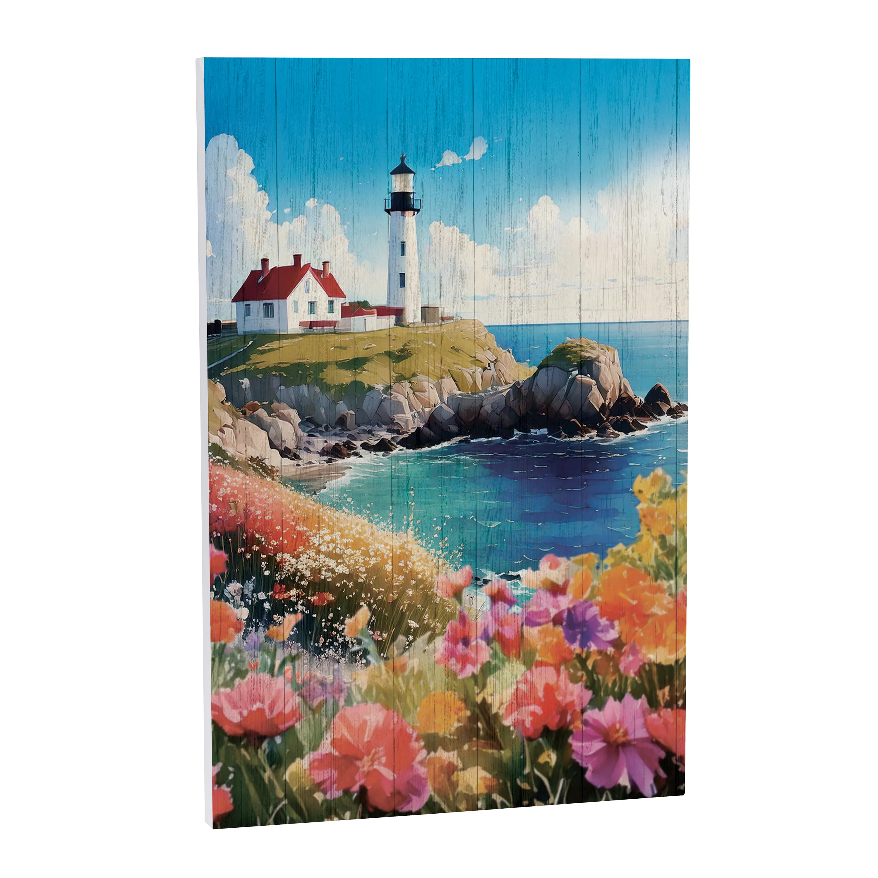 Coastal Wooden Wall Art Lighthouse 16x24" - Image 2