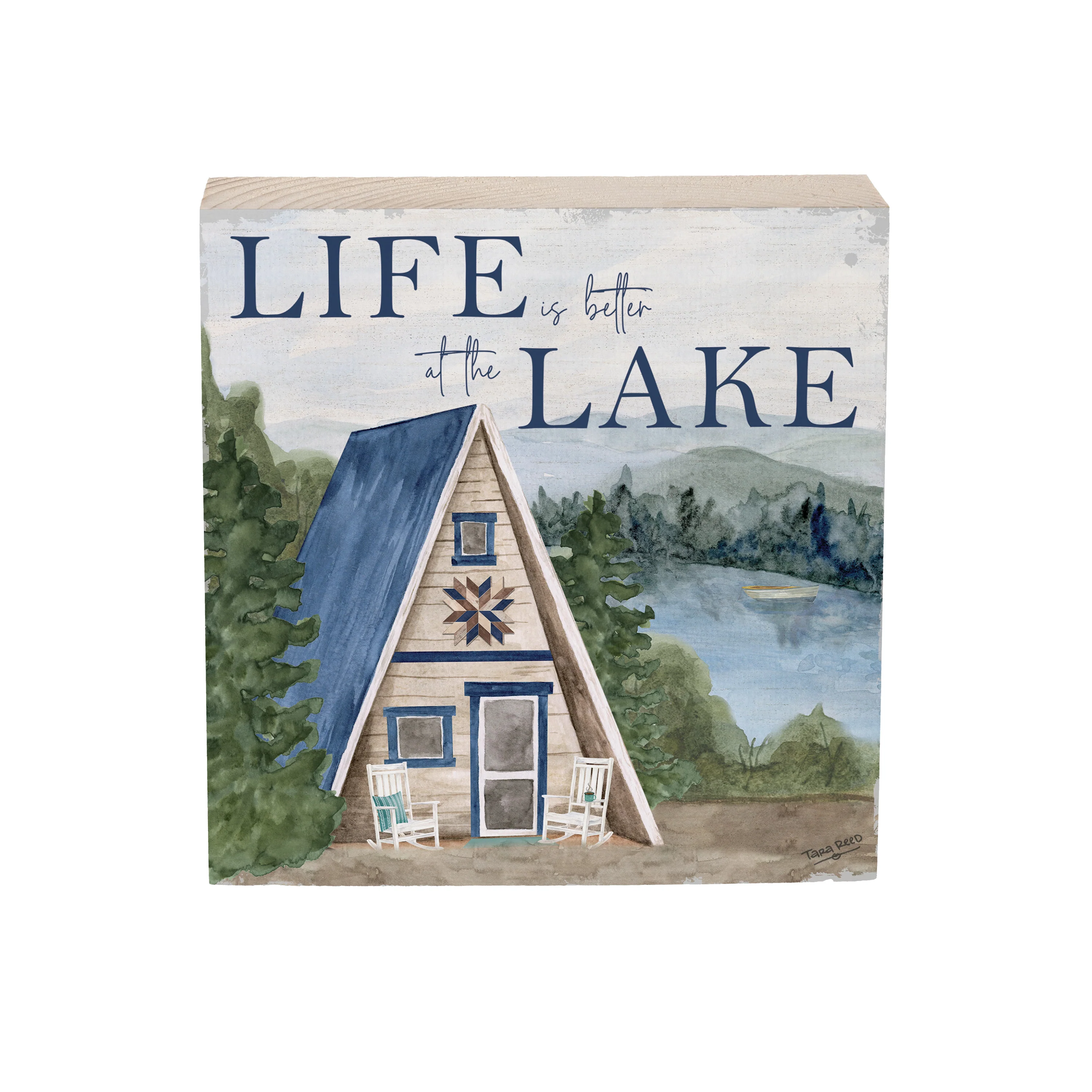 Lake Living Wooden Plock Life is Better 6x6" - Image 3