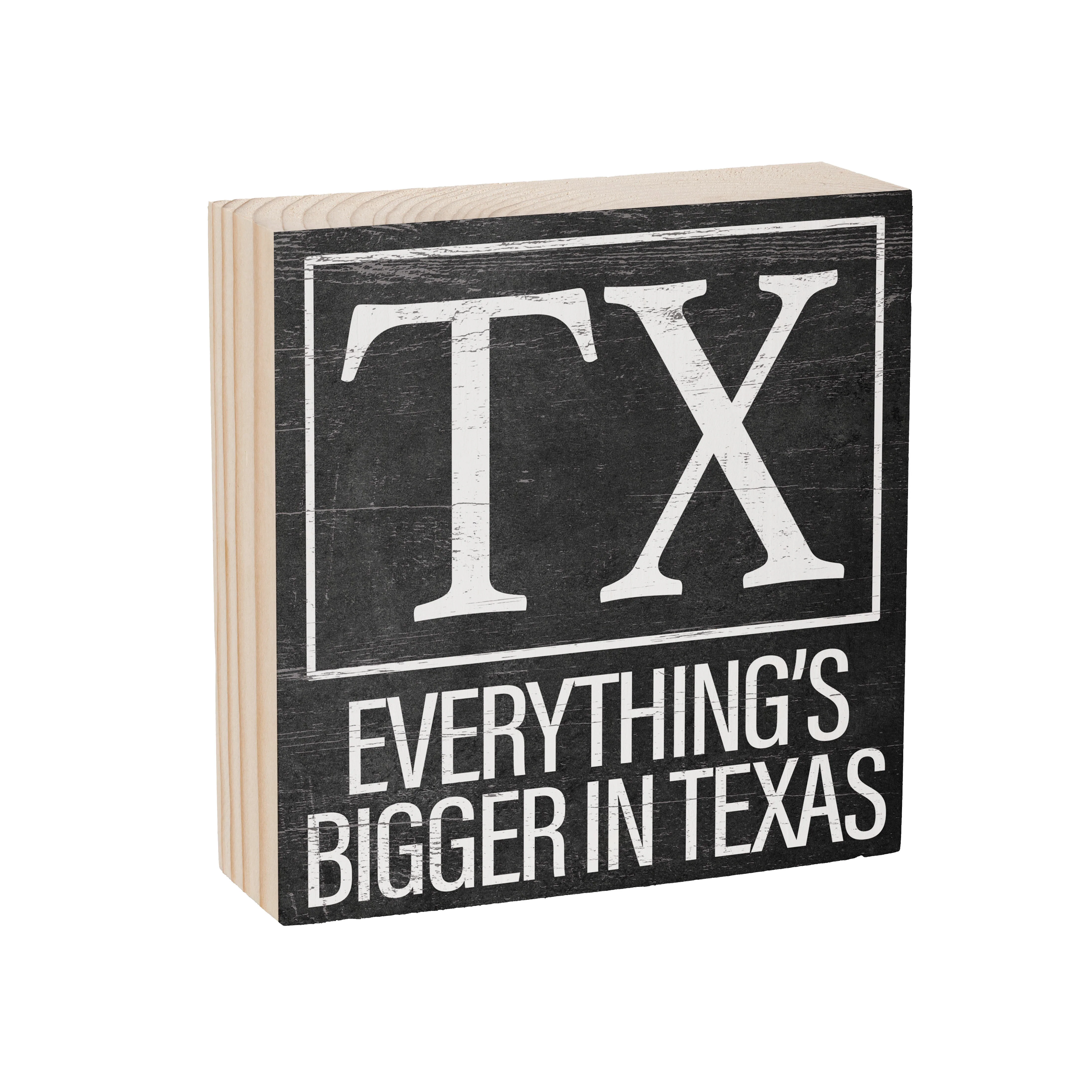 State Sign Wood Block Texas 6"x6" - Image 2