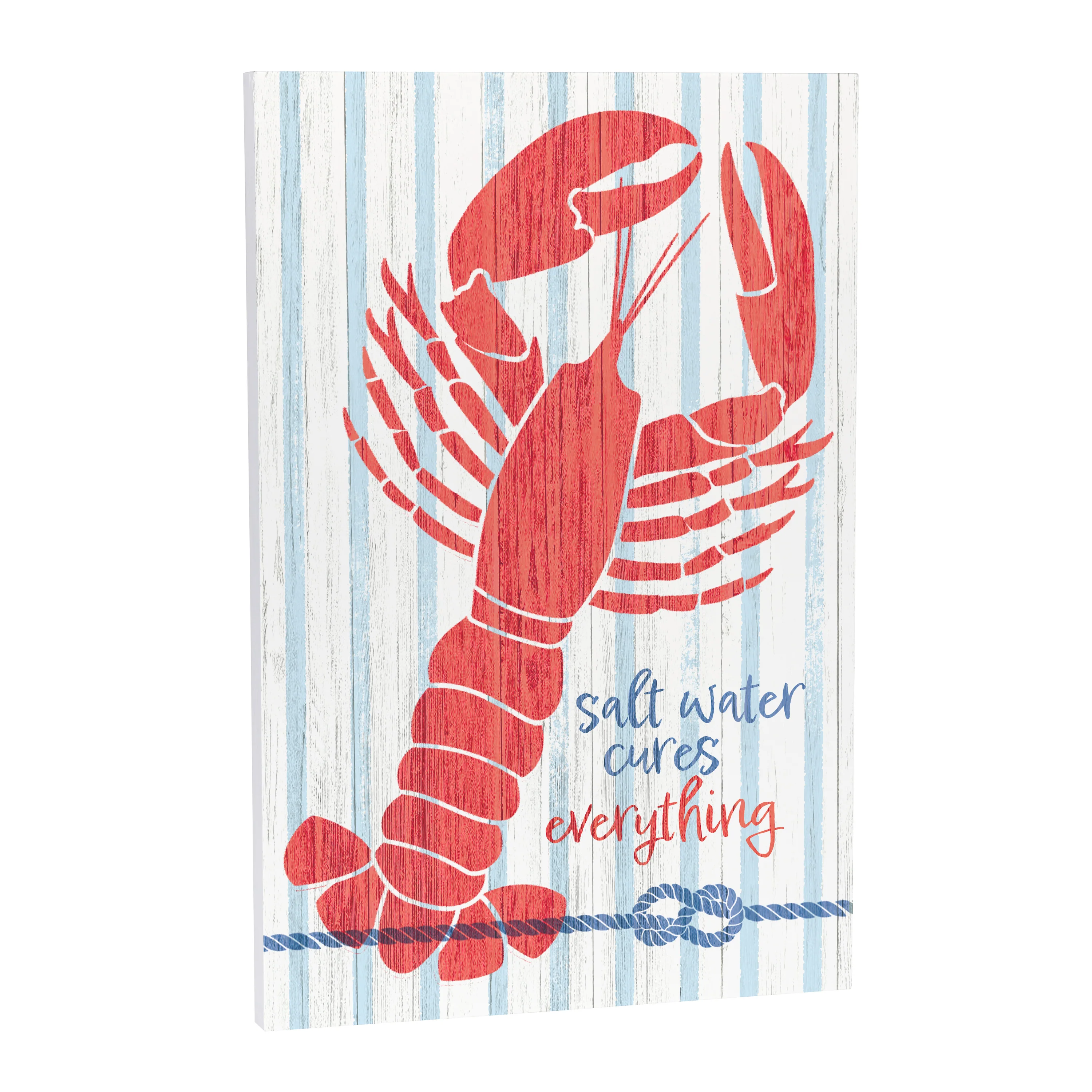Coastal Wooden Wall Art Salt Water Lobster 16x24" - Image 2