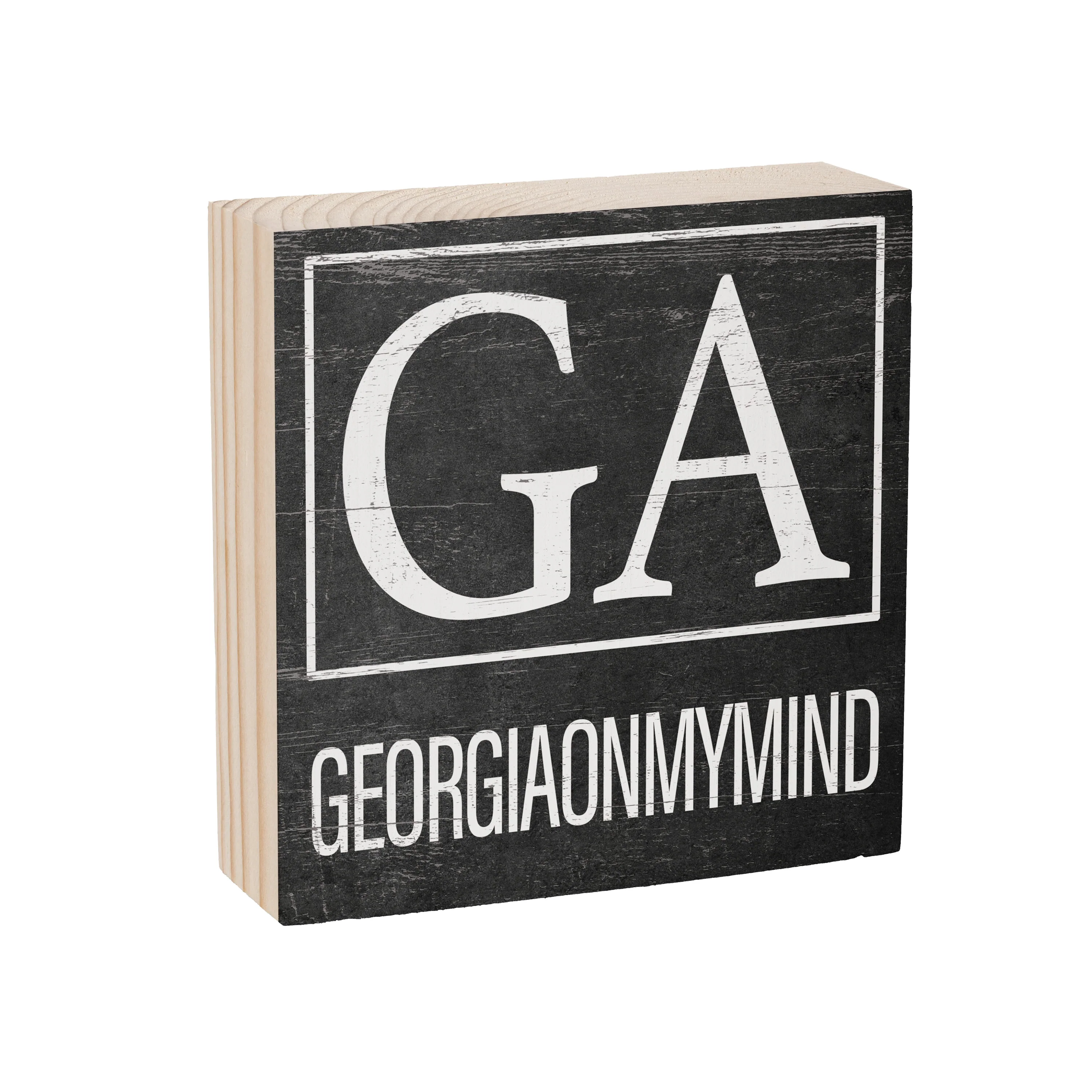 State Sign Wood Block Georgia 6"x6" - Image 3