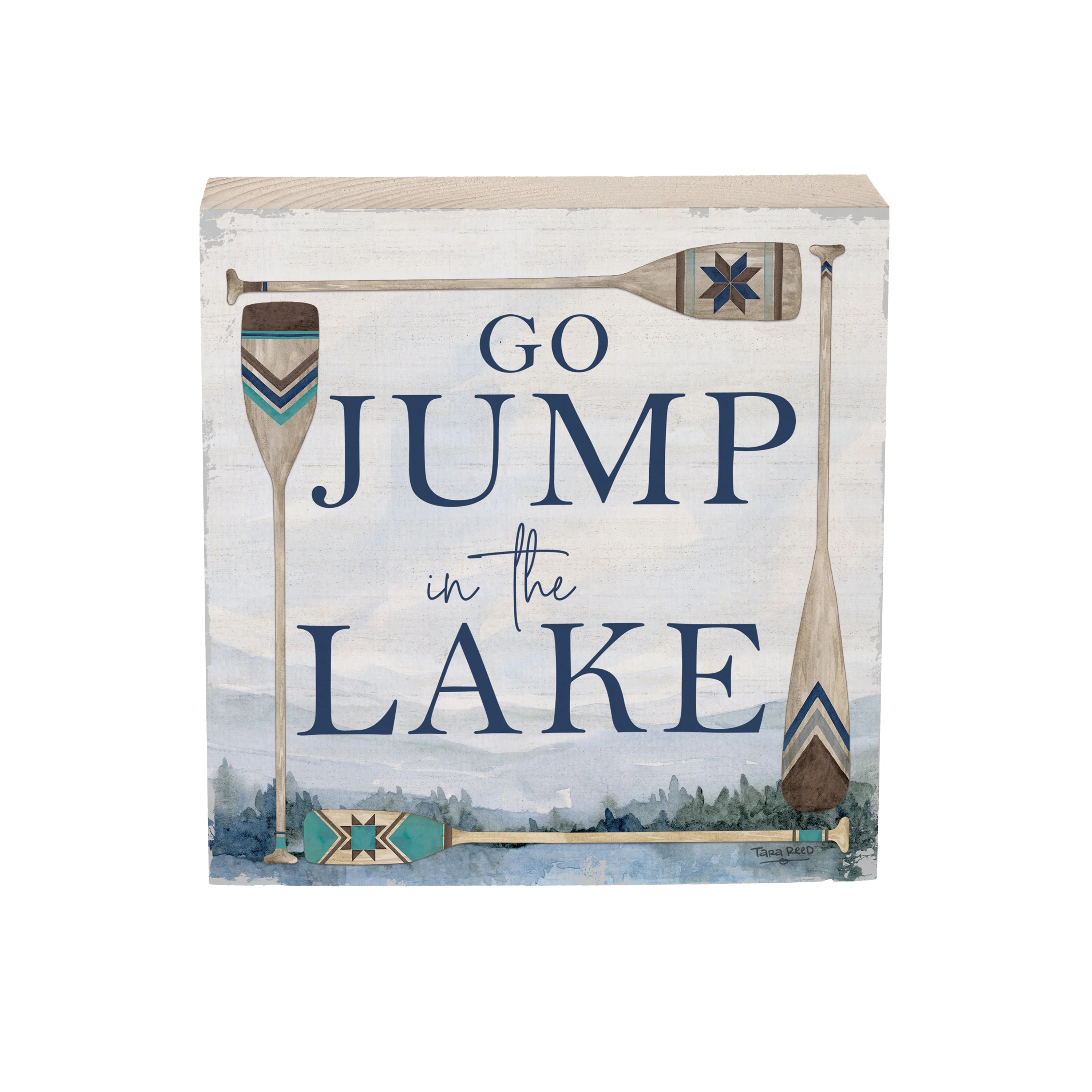Lake Living Wooden Plock Lake Go Jump 6x6" - Image 3