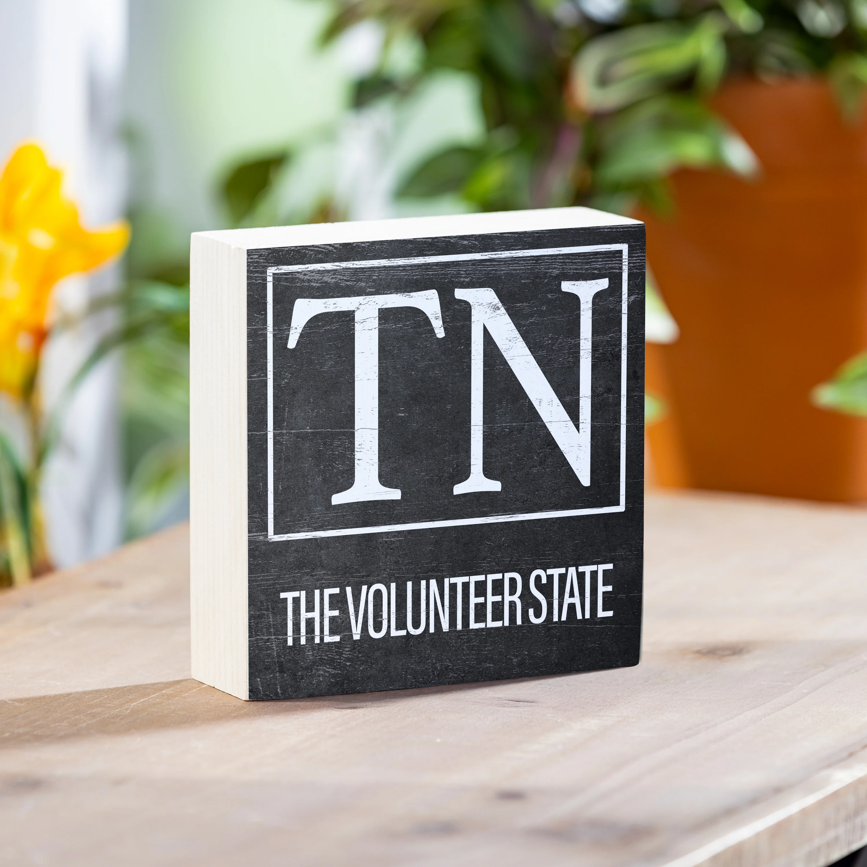 State Sign Wood Block Tennessee 6"x6"