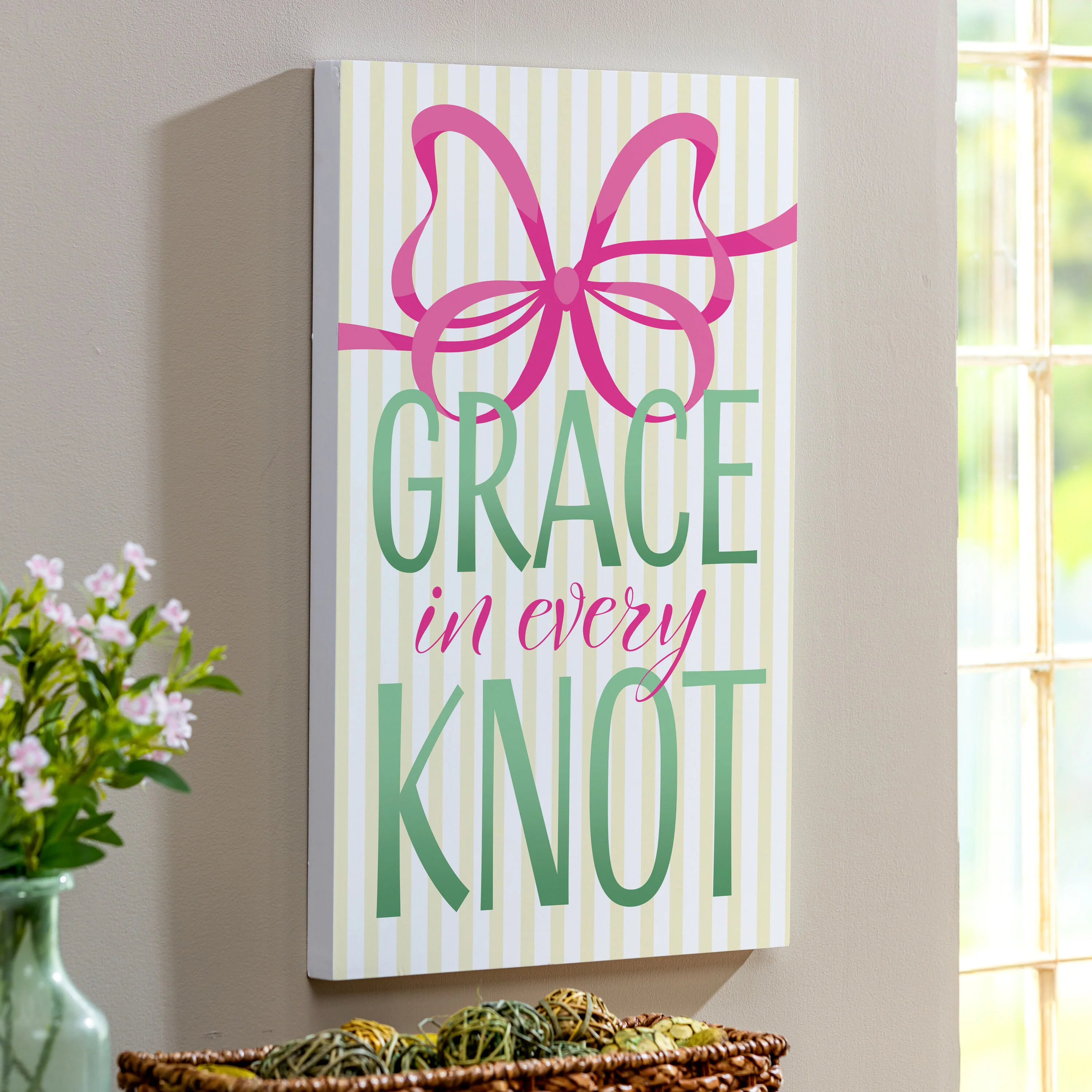 Bunny Blooms Indoor Wall Decor, Grace in Every Knot, 16" L x 24" H