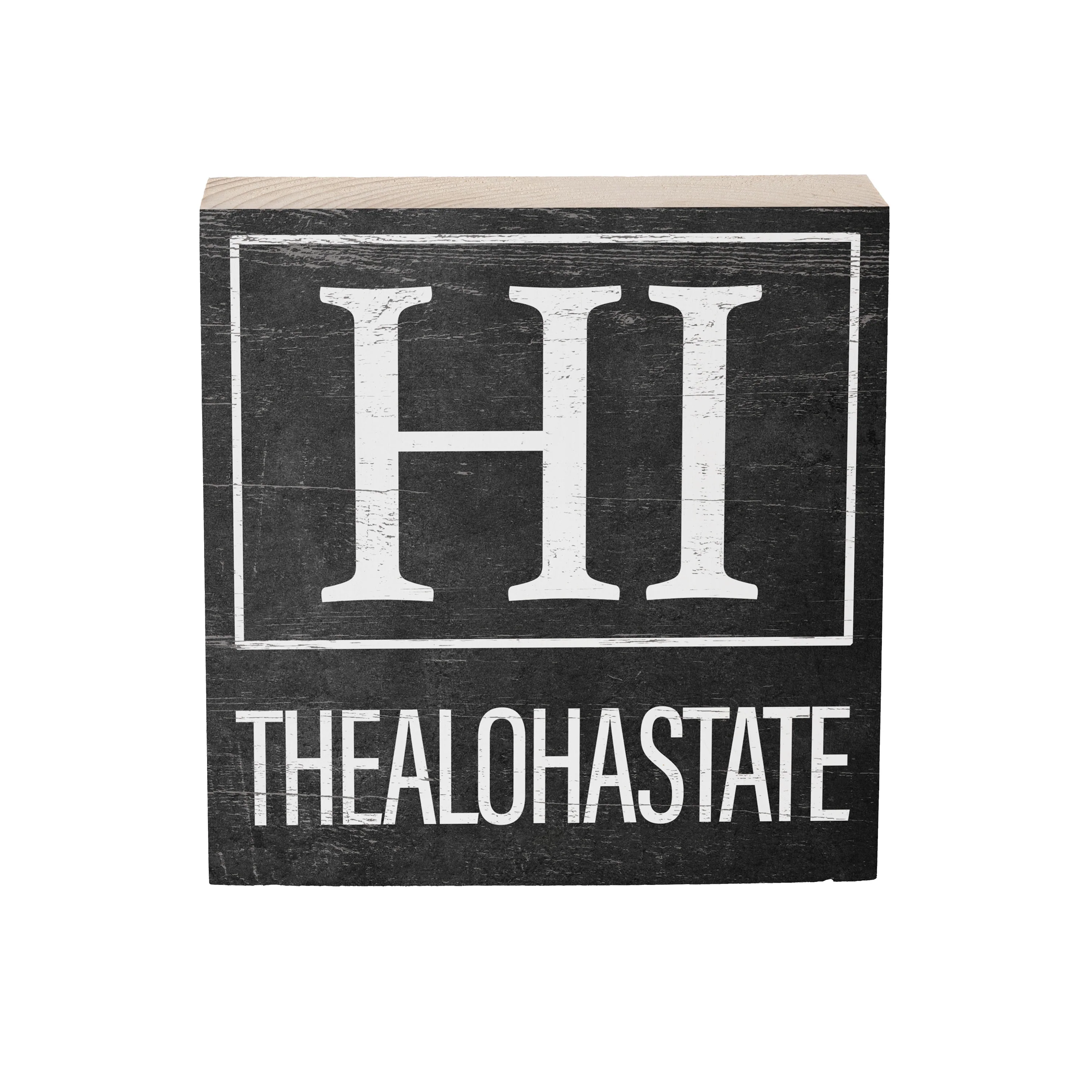 State Sign Wood Block Hawaii 6"x6" - Image 3