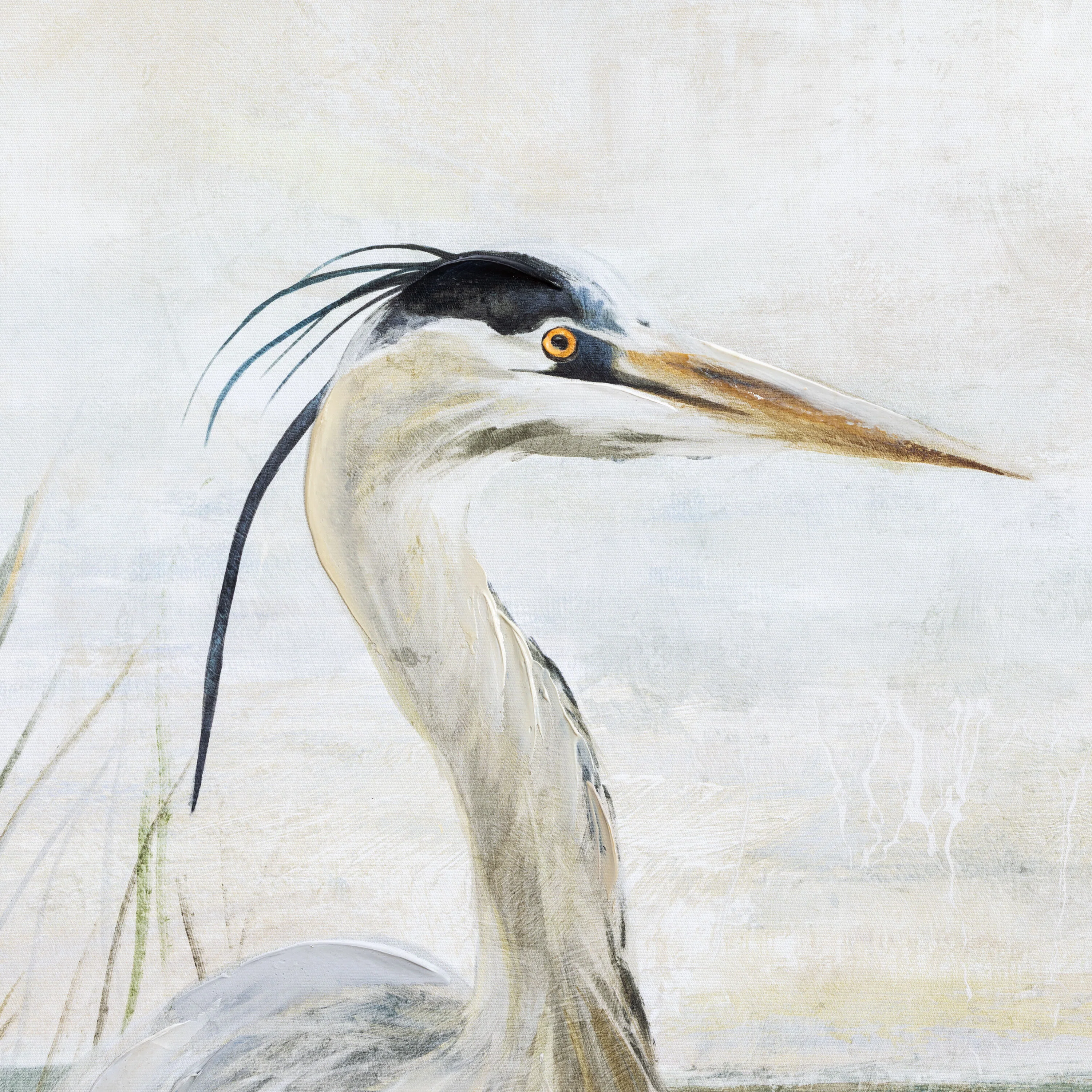 Blue Coastal Wall Décor, Canvas, Egret, 30" L x 20" H - Image 2