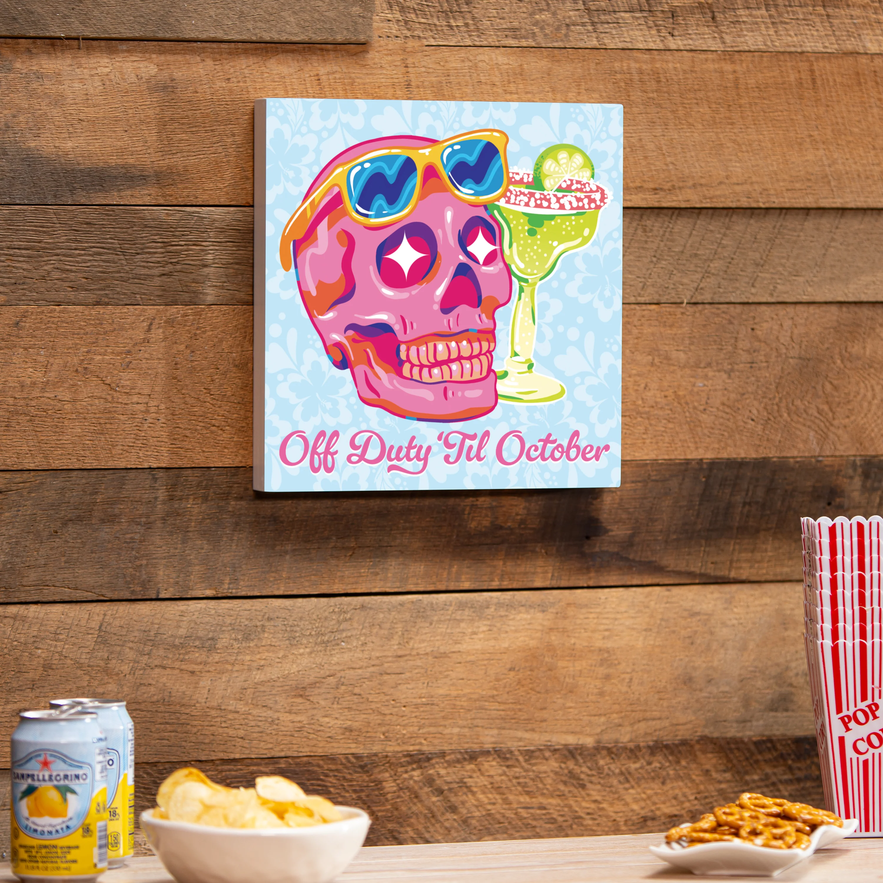 Summerween Indoor Wall Decor, Off Duty Skull, 12" L x 12" H - Image 2