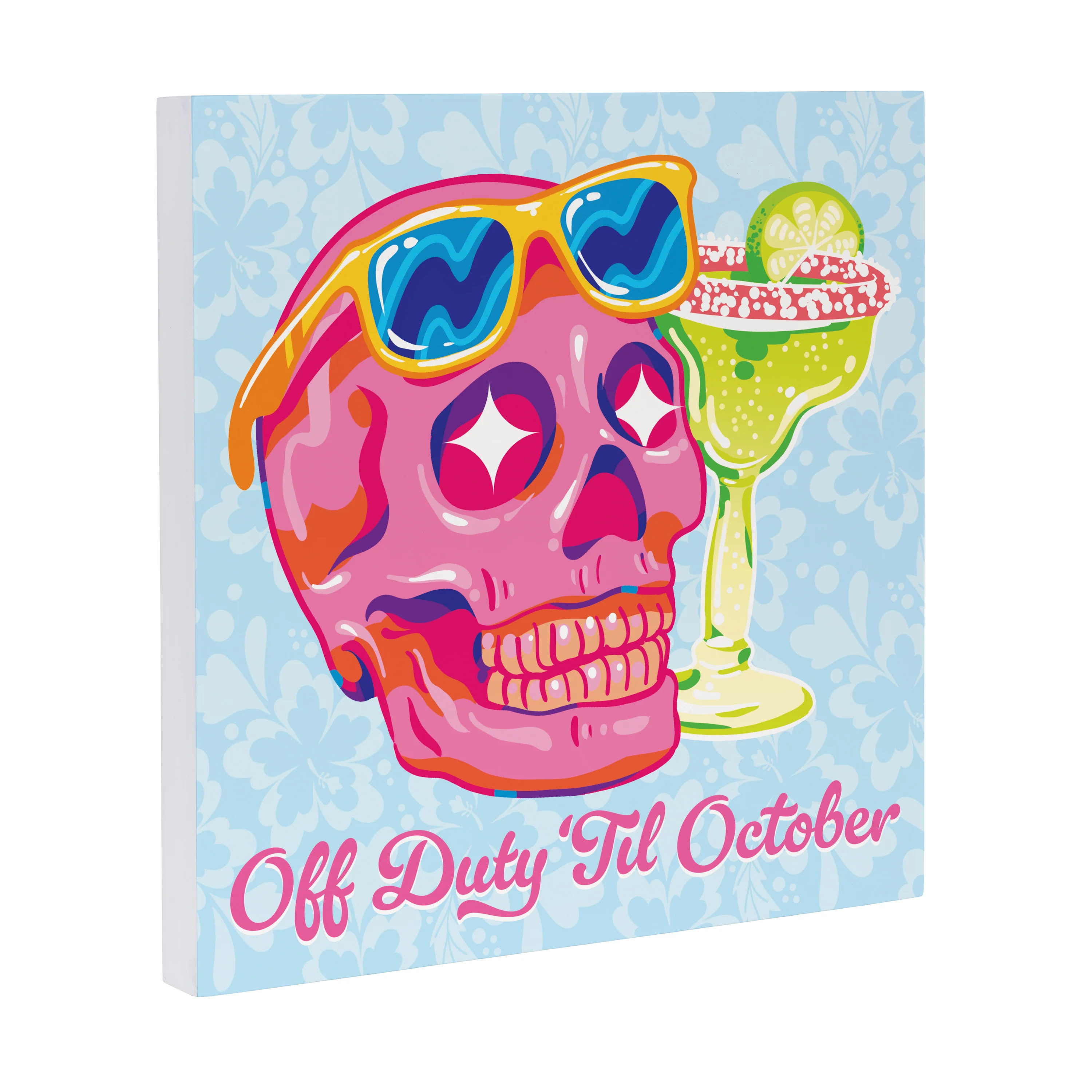 Summerween Indoor Wall Decor, Off Duty Skull, 12" L x 12" H - Image 3