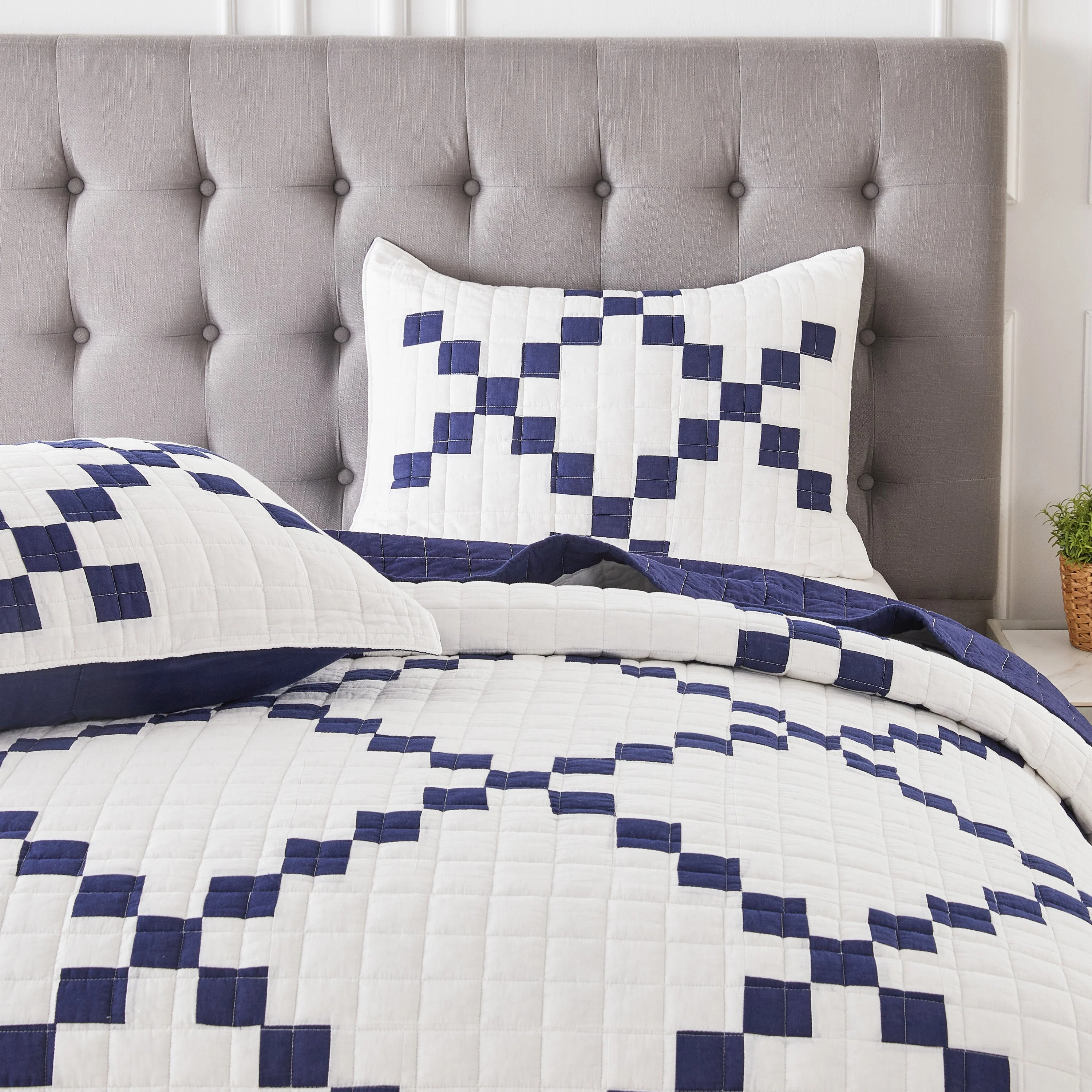 Irish Chain Patchwork Cotton Quilt Set - Image 16