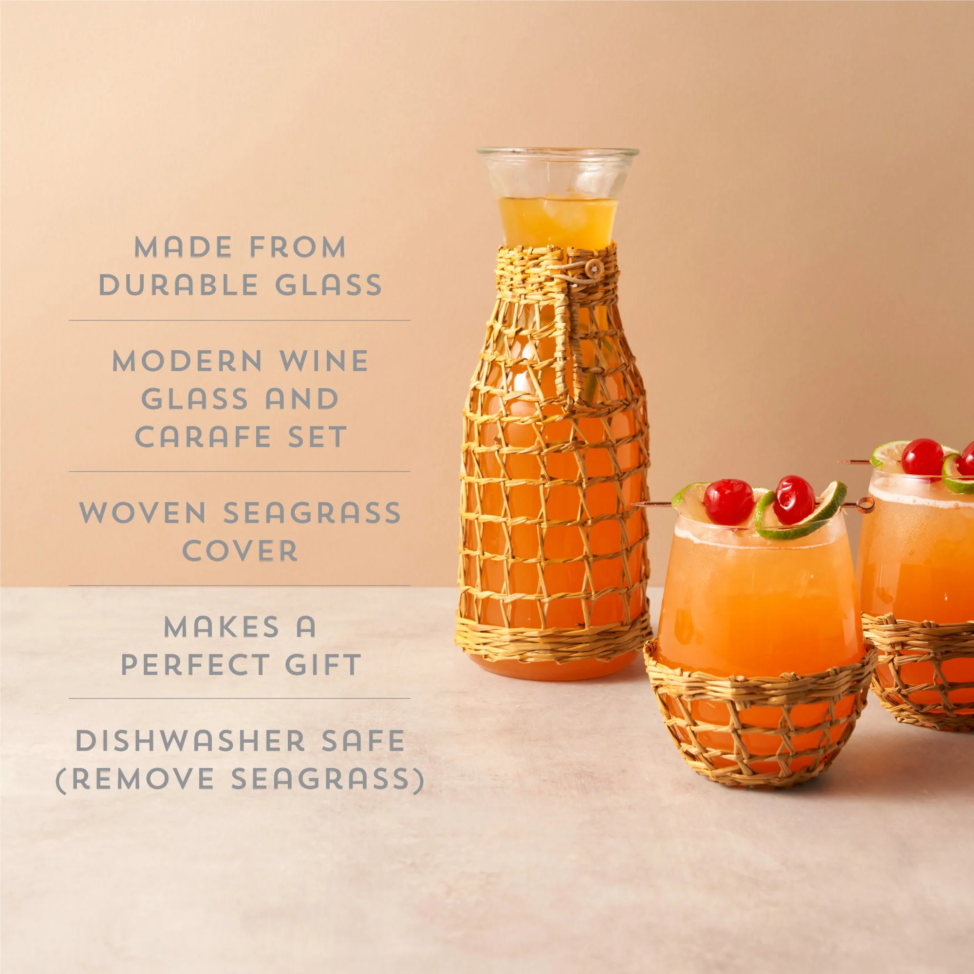 Island Carafe & Stemless Wine Glass Set - Image 5