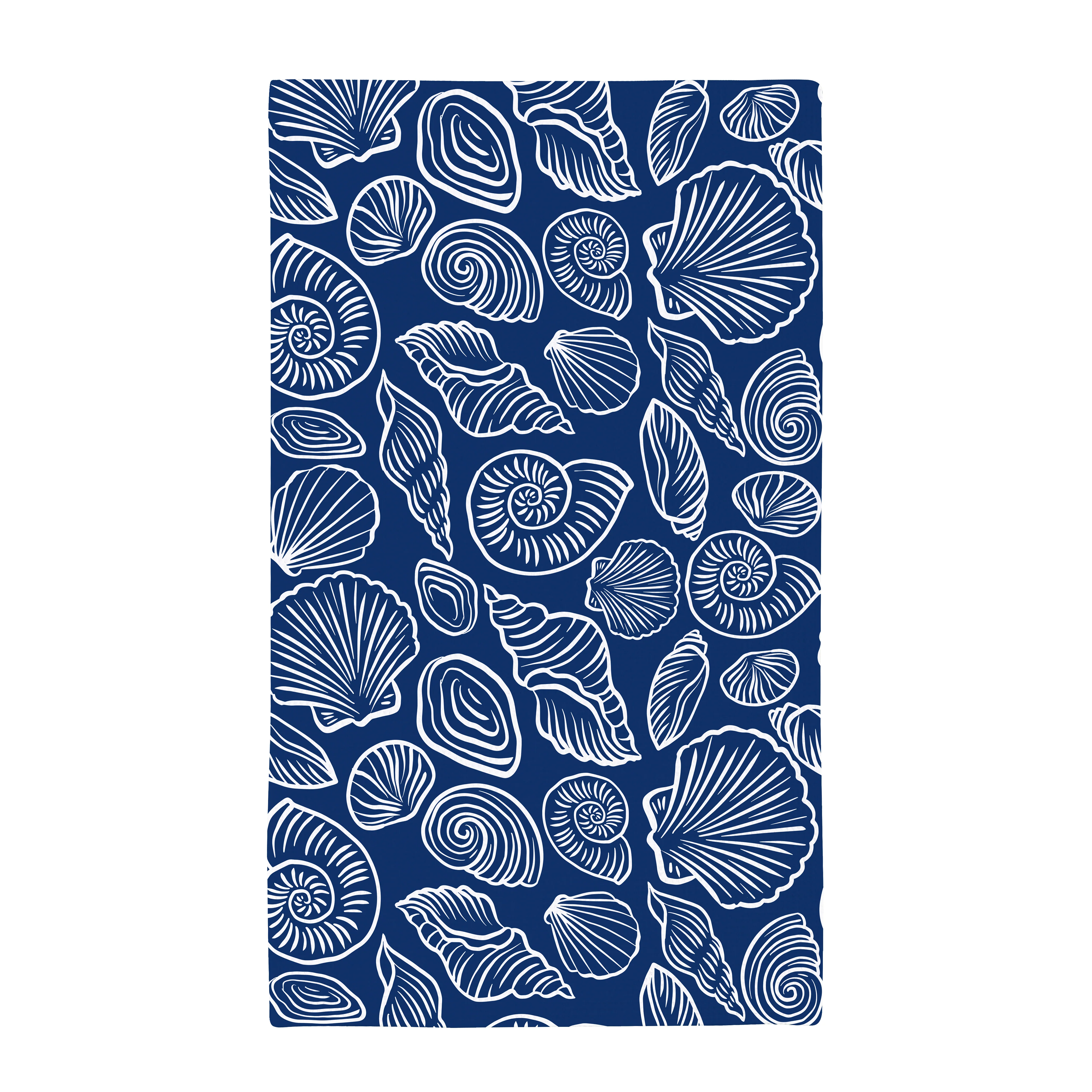 Blue Coastal Kitchen Towel Quick Dry Waffle Weave Double-Sided, Shells, 30"L x 18"W - Image 3