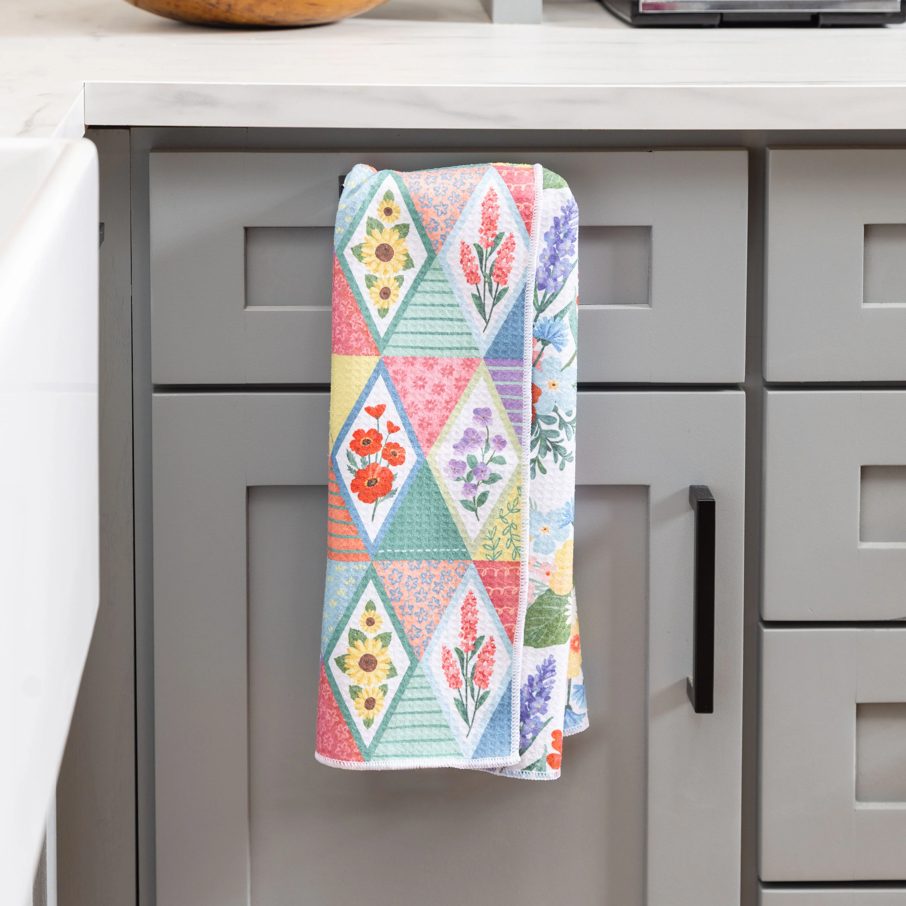 Cottage Garden Kitchen Towel Quick Dry Waffle Weave Double-Sided, 30"L x 18"W - Image 2