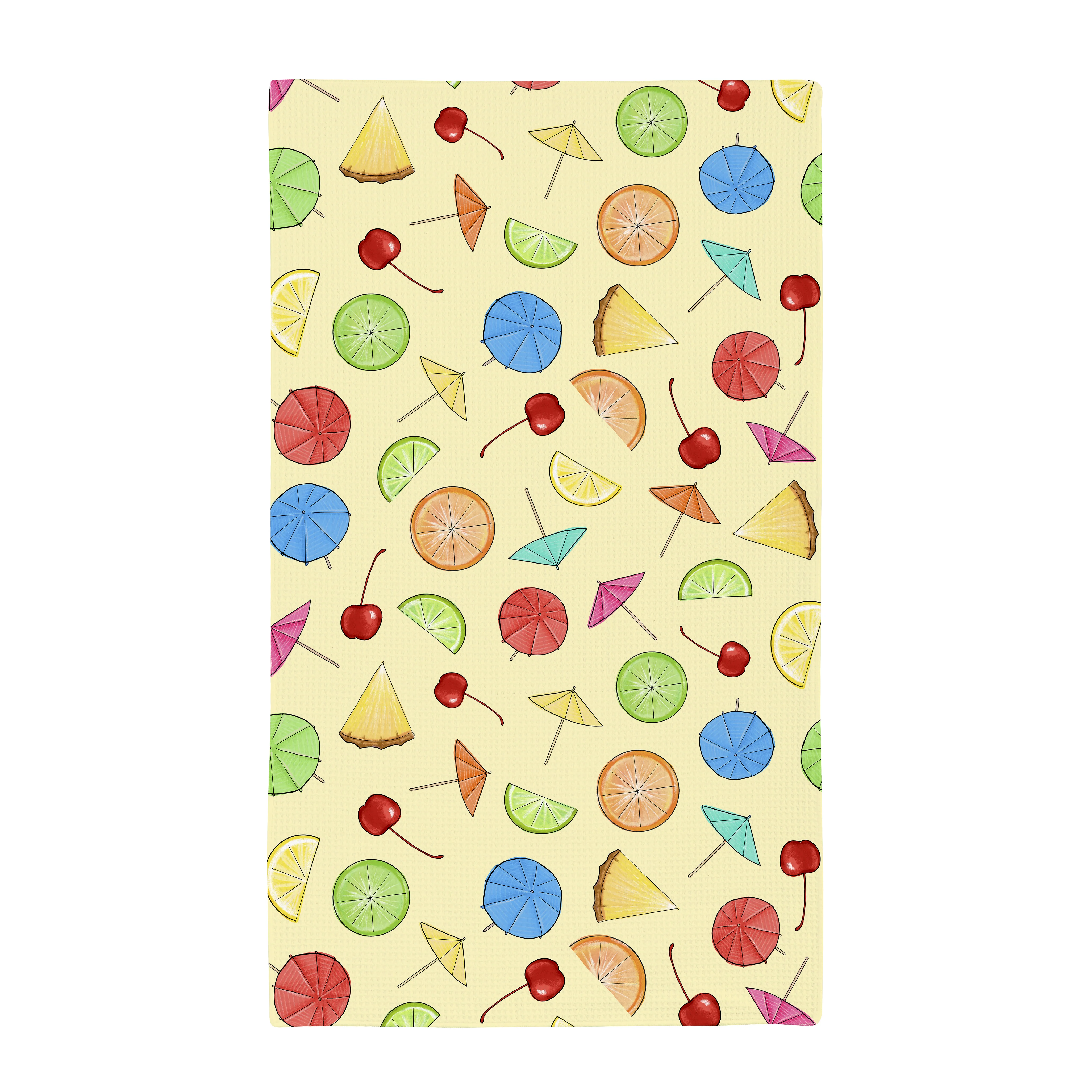 Kitchen Towel Quick Dry Waffle Weave Double-Sided, Cocktails, 30"L x 18"W - Image 3