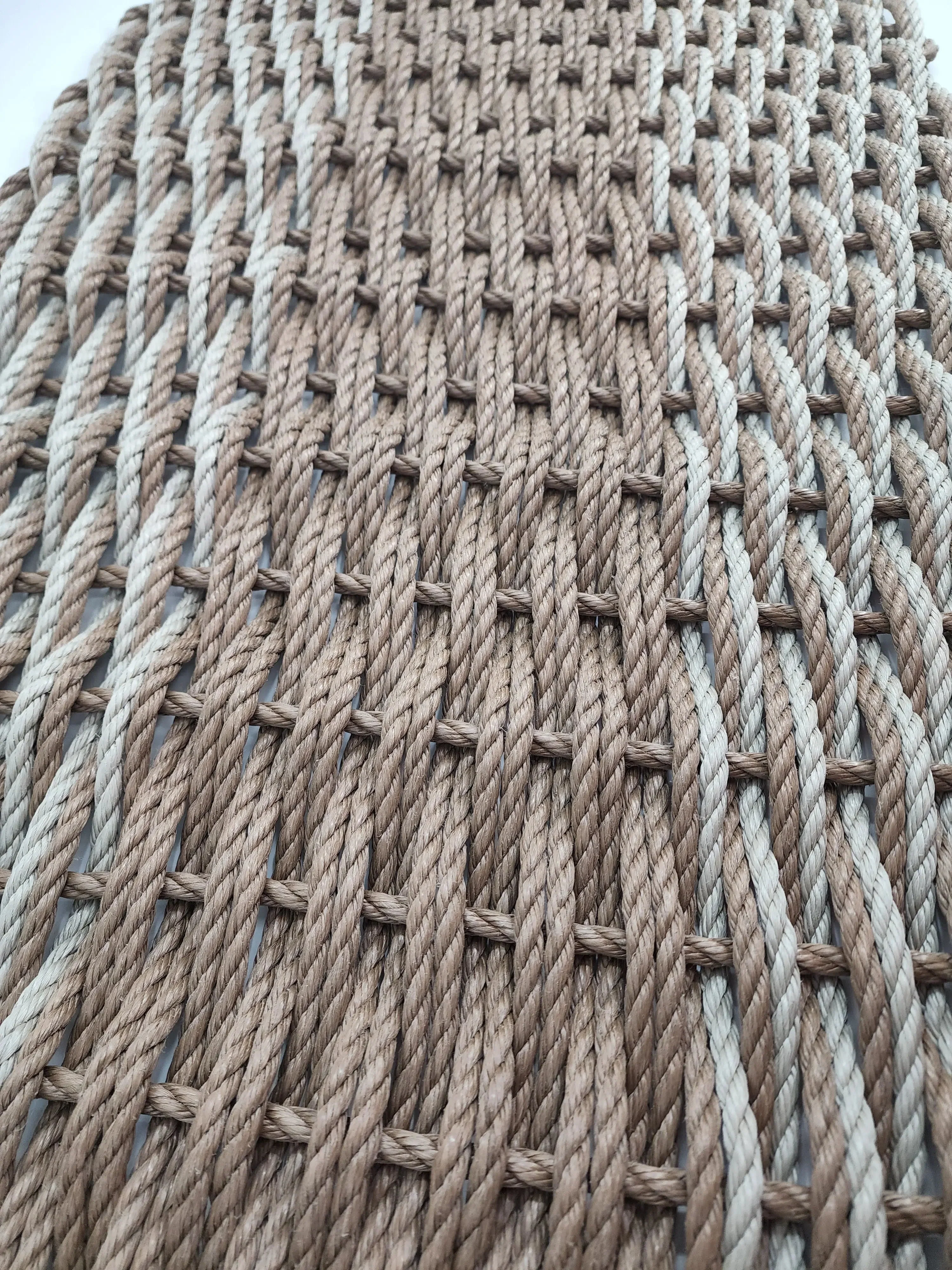 Large Brown and Tan Lobster Rope Mat made with Lobster Rope, Double Weave, Vibrant, Long Lasting Durable - Image 2
