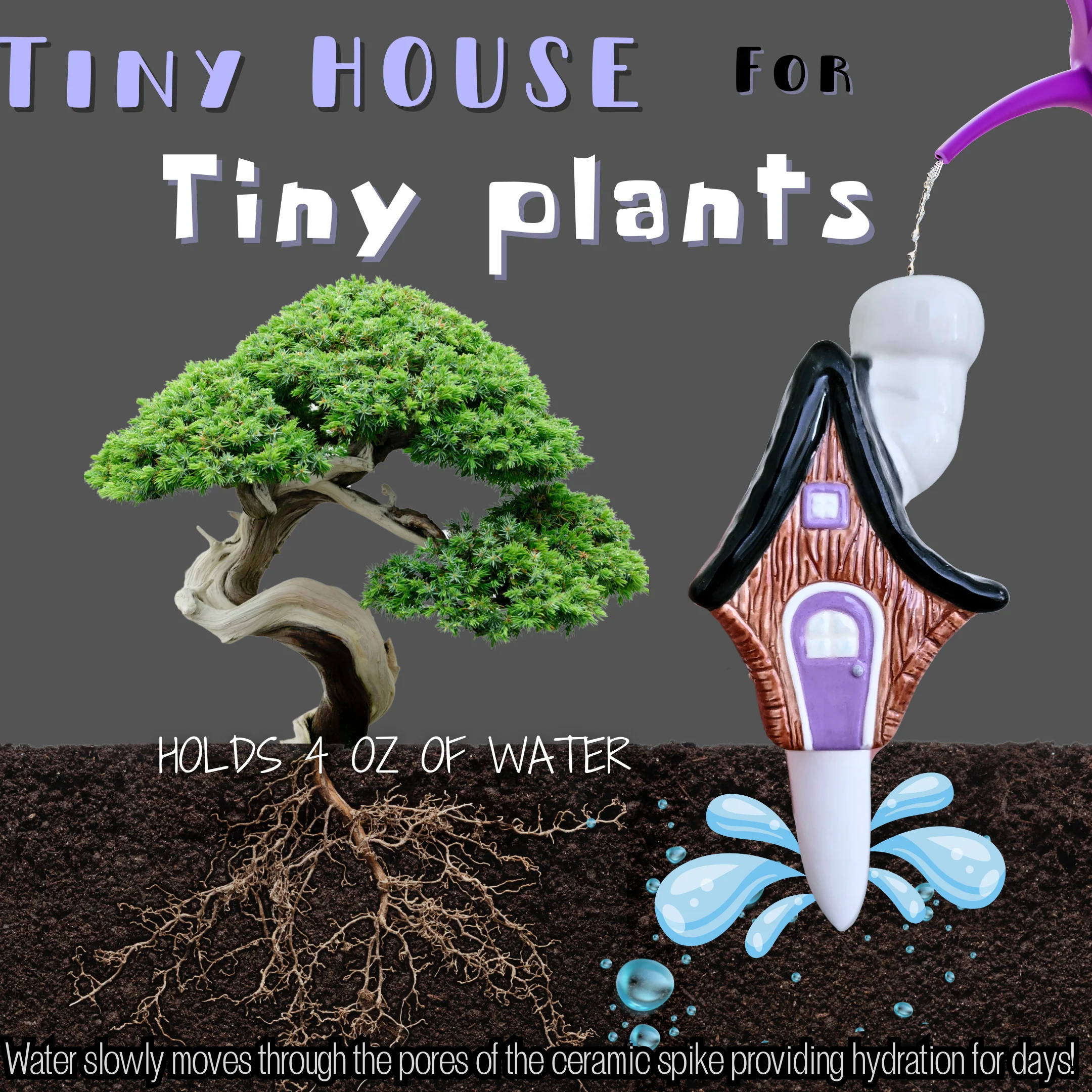 Little Wood Cabin Plant Watering Spike - Image 3