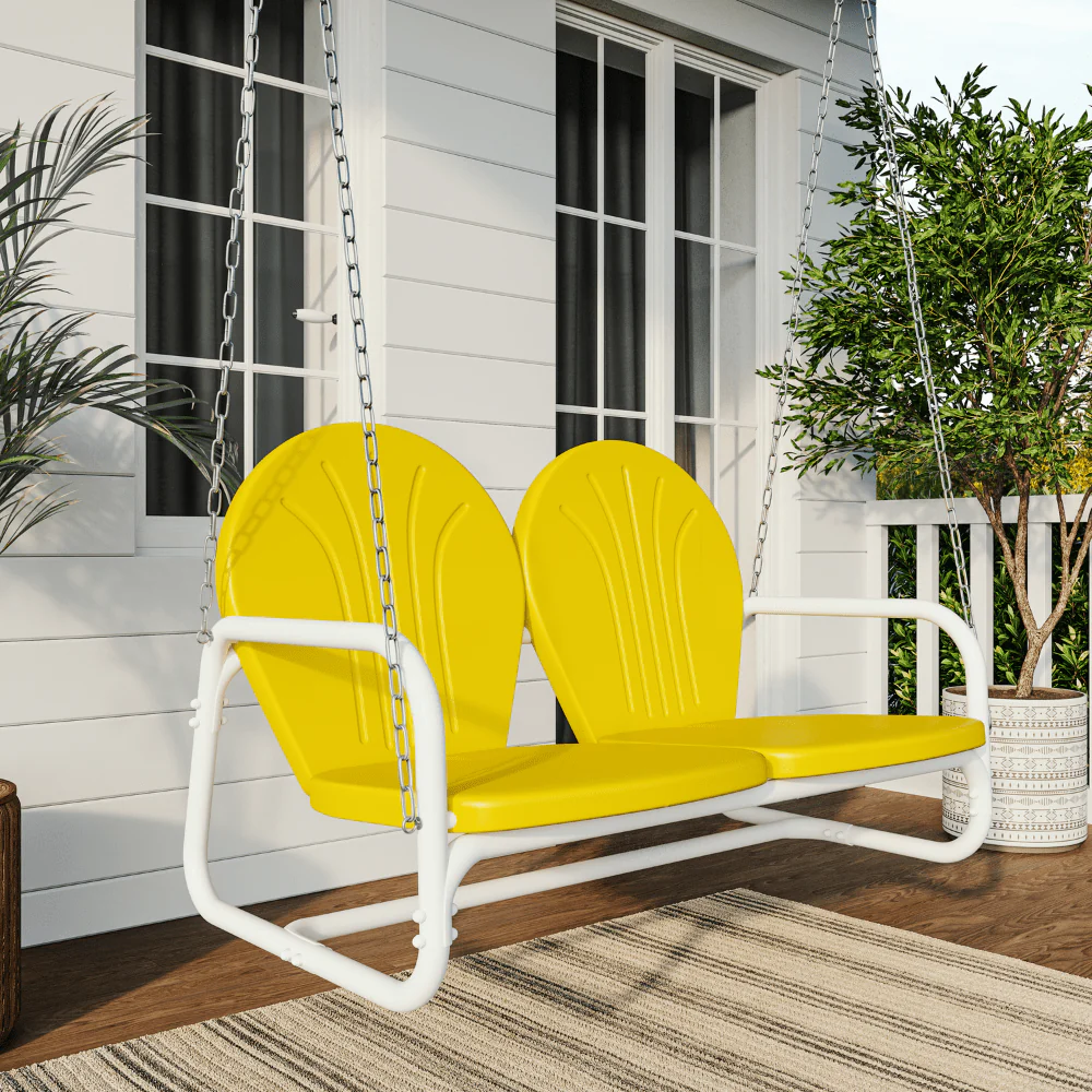 Live Casual Retro Metal Porch Swing - Image 10
