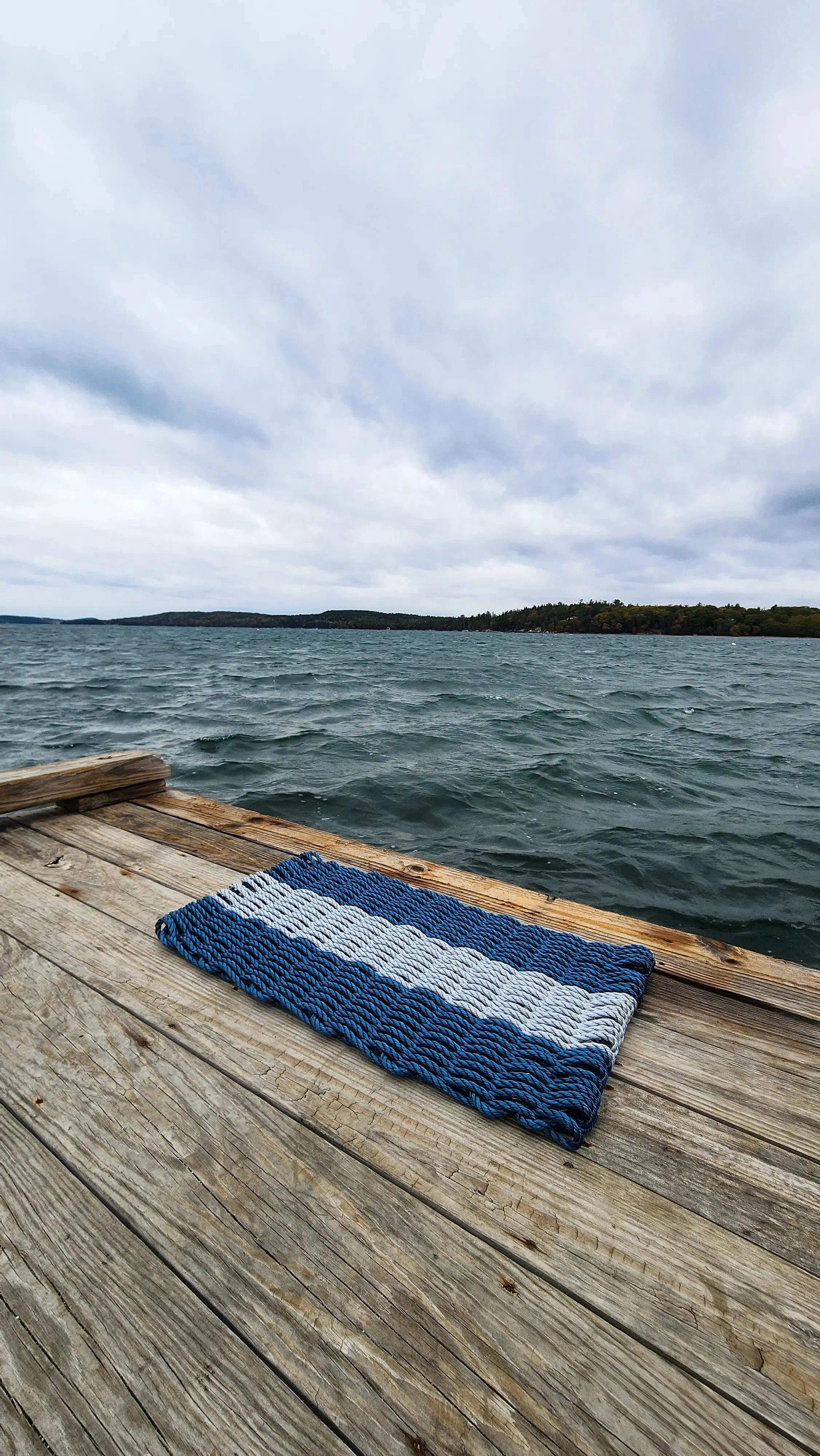 Lobster Rope Mat Navy Blue and Light Gray - Image 2