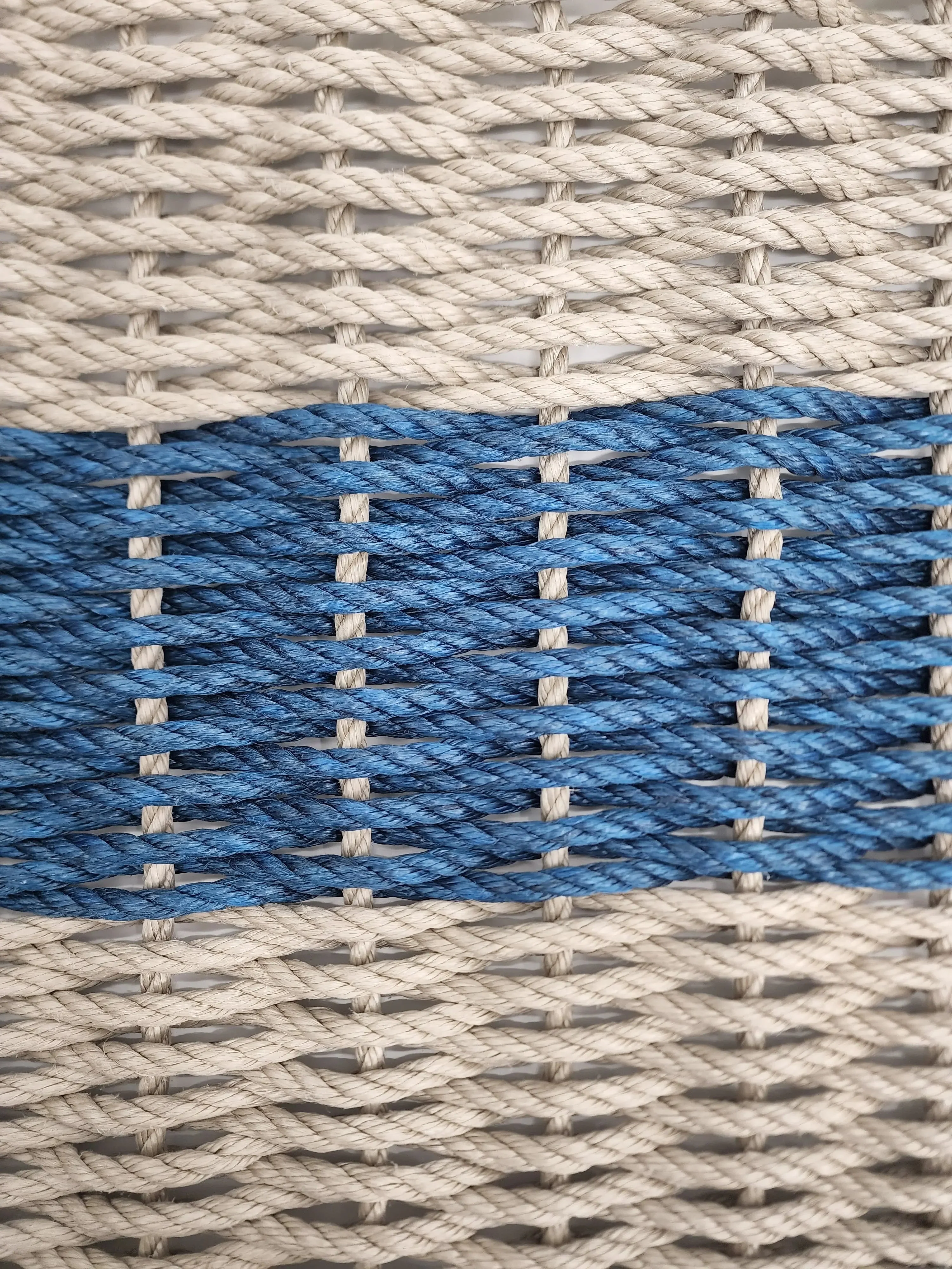 Lobster Rope Mat Tan and Navy Blue, Natural Color - Image 2