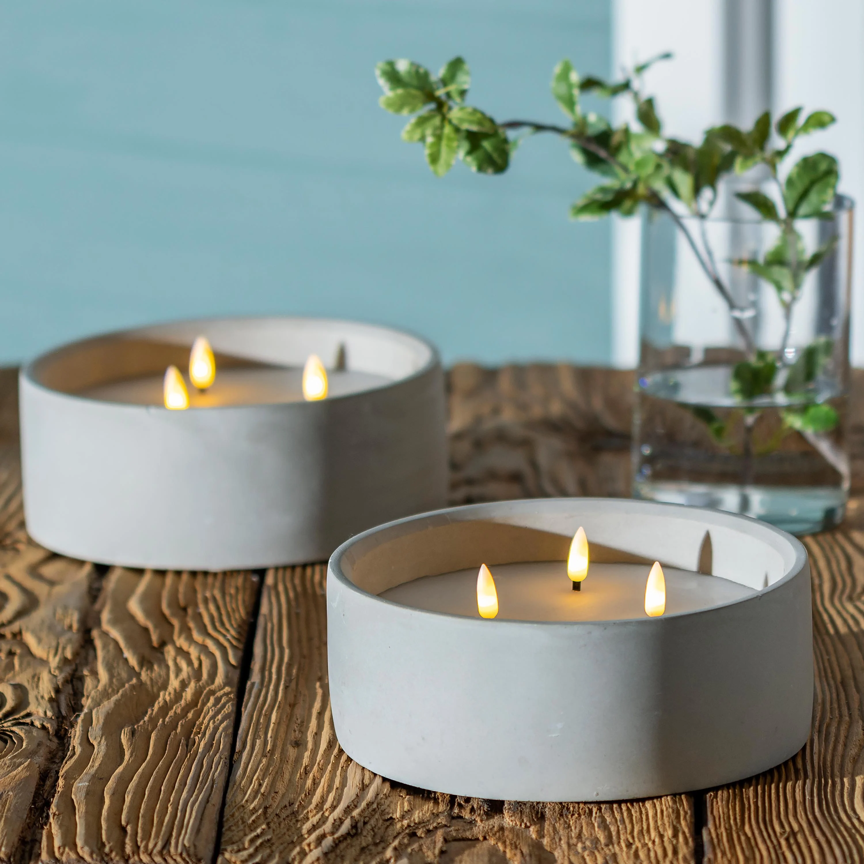 Gray LED Outdoor Candle