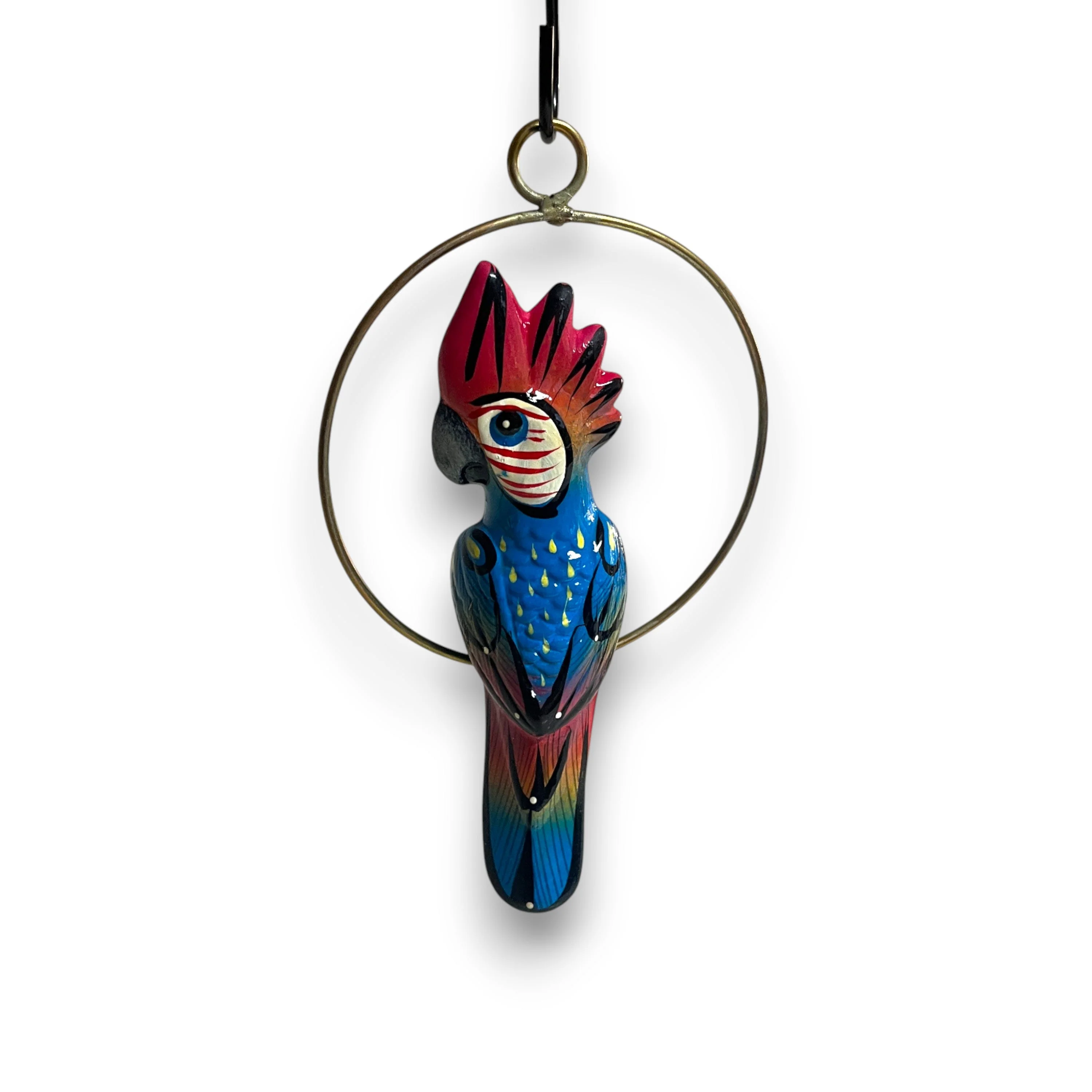Mini Talavera Hanging Cockatoo | Hand-Painted Mexican Decor - Image 4