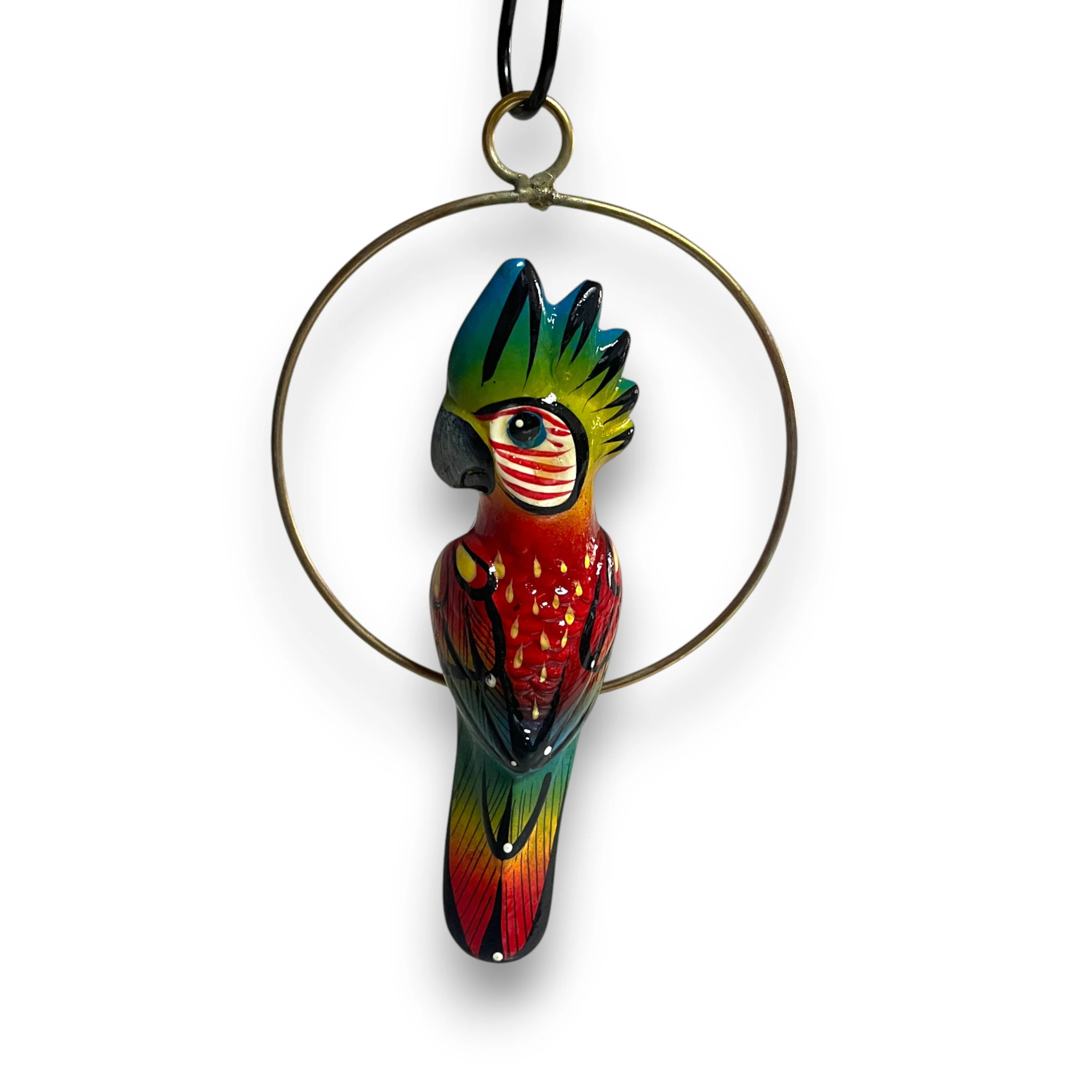 Mini Talavera Hanging Cockatoo | Hand-Painted Mexican Decor - Image 5