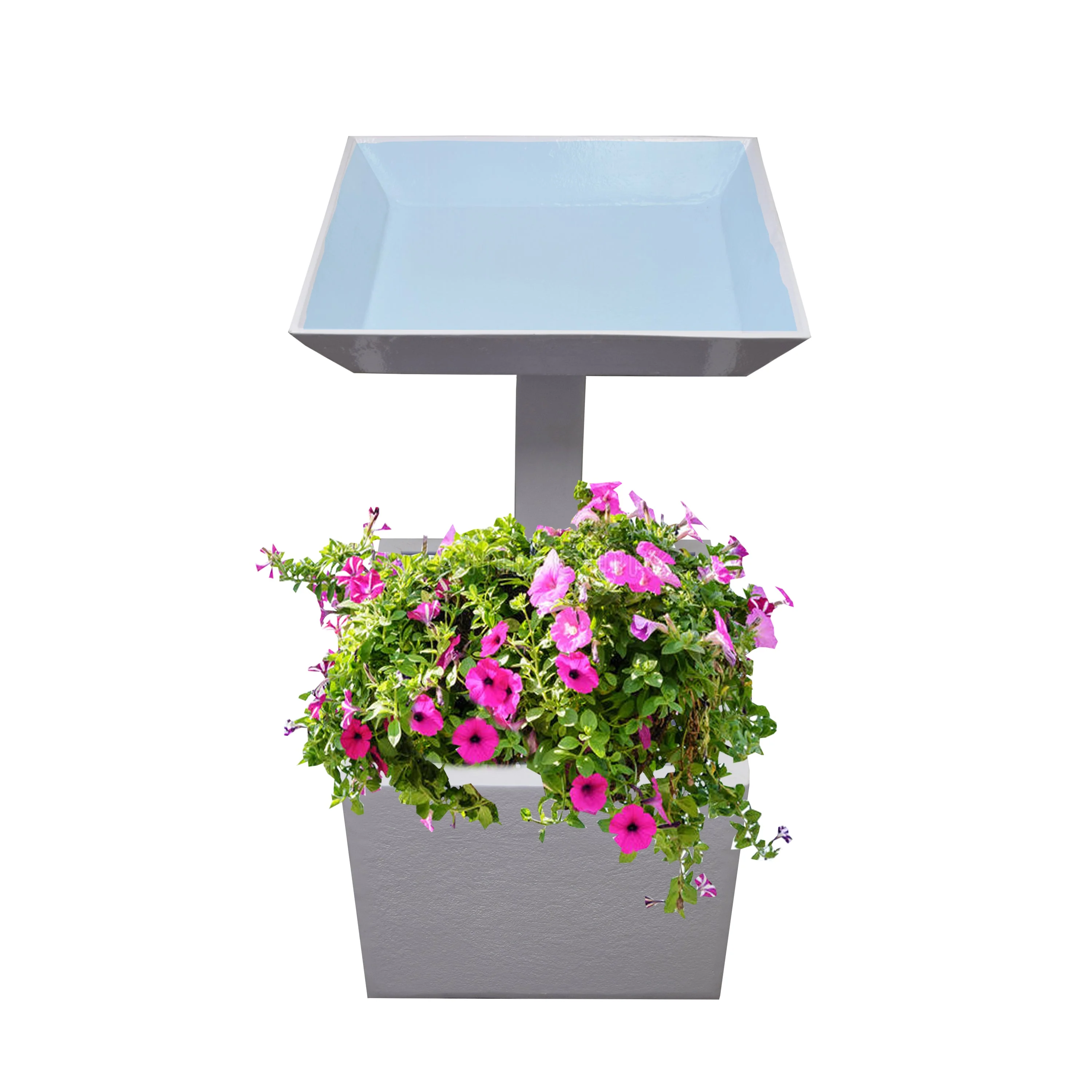 Cast Aluminum 35-in Bird Bath and Planter Vase Combo - Image 4